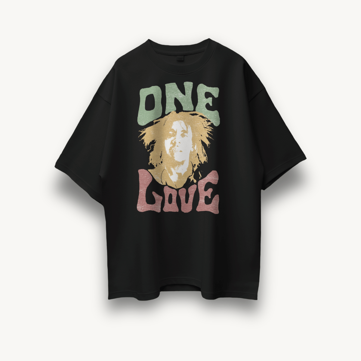 Bob Marley One Love Black Oversized Tee - The Noise Culture