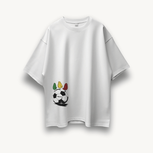 Bob Marley Soccer Birds White Oversized Tee - The Noise Culture