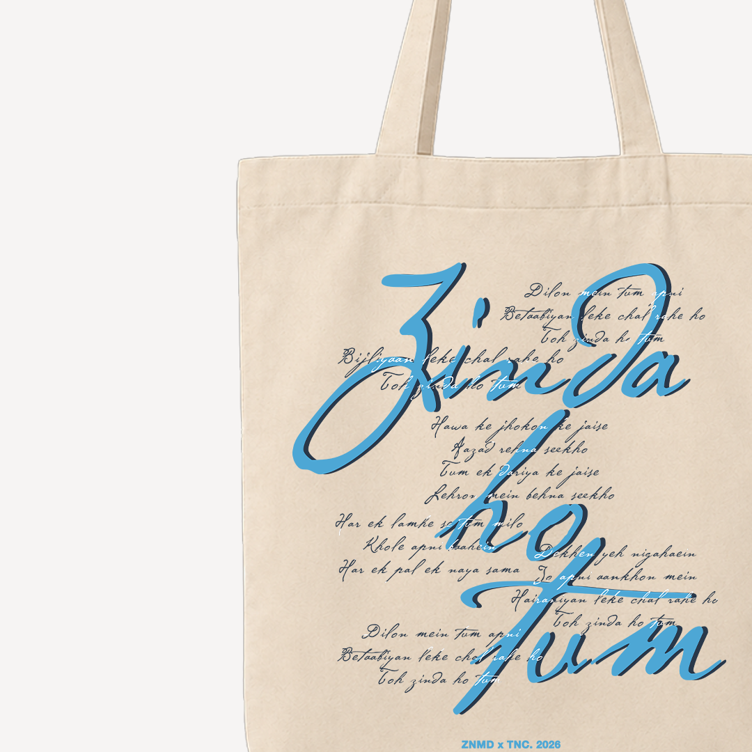 ZNMD Toh Zinda Ho Tum Beige Tote Bag