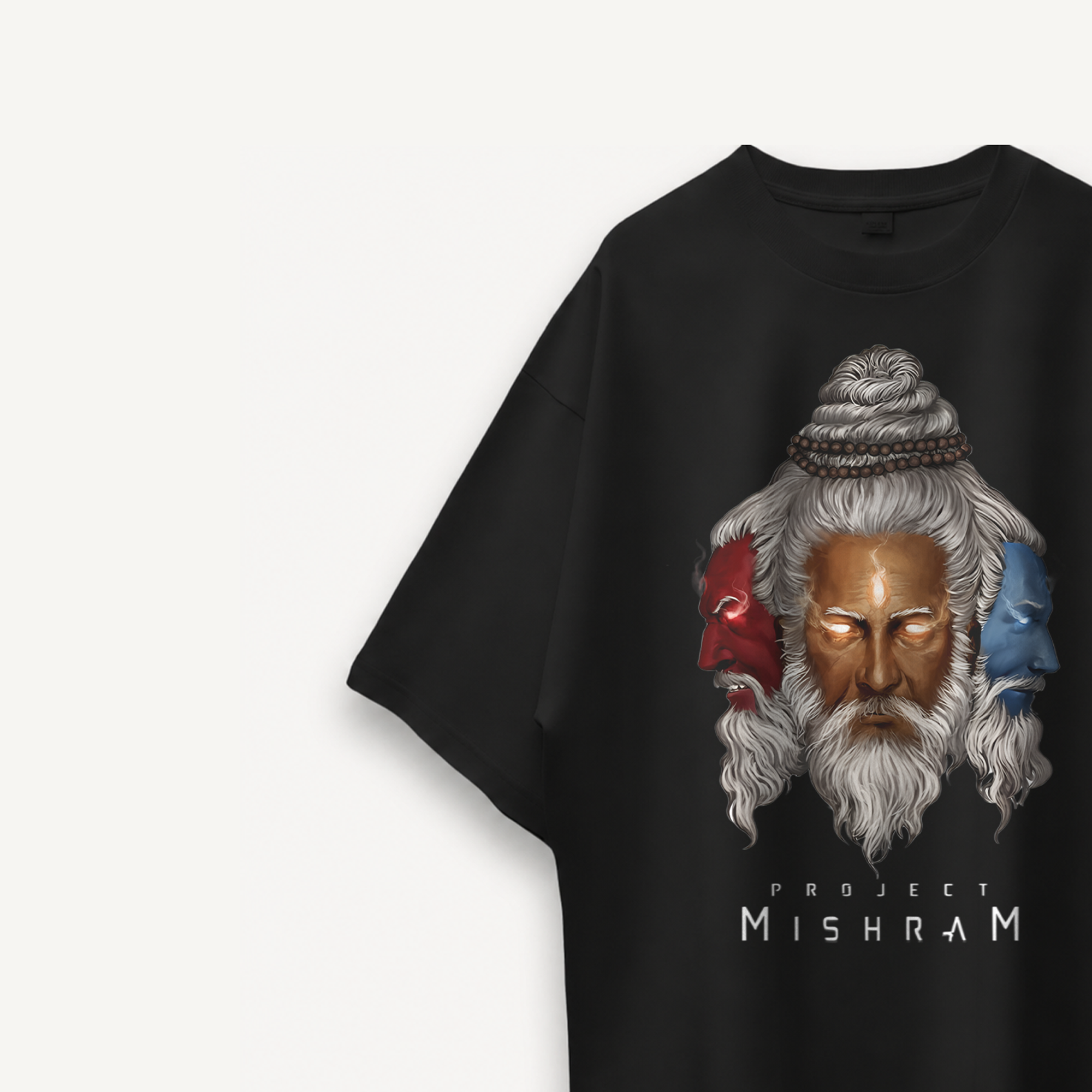 Project Mishram Logo Black Oversized Tee