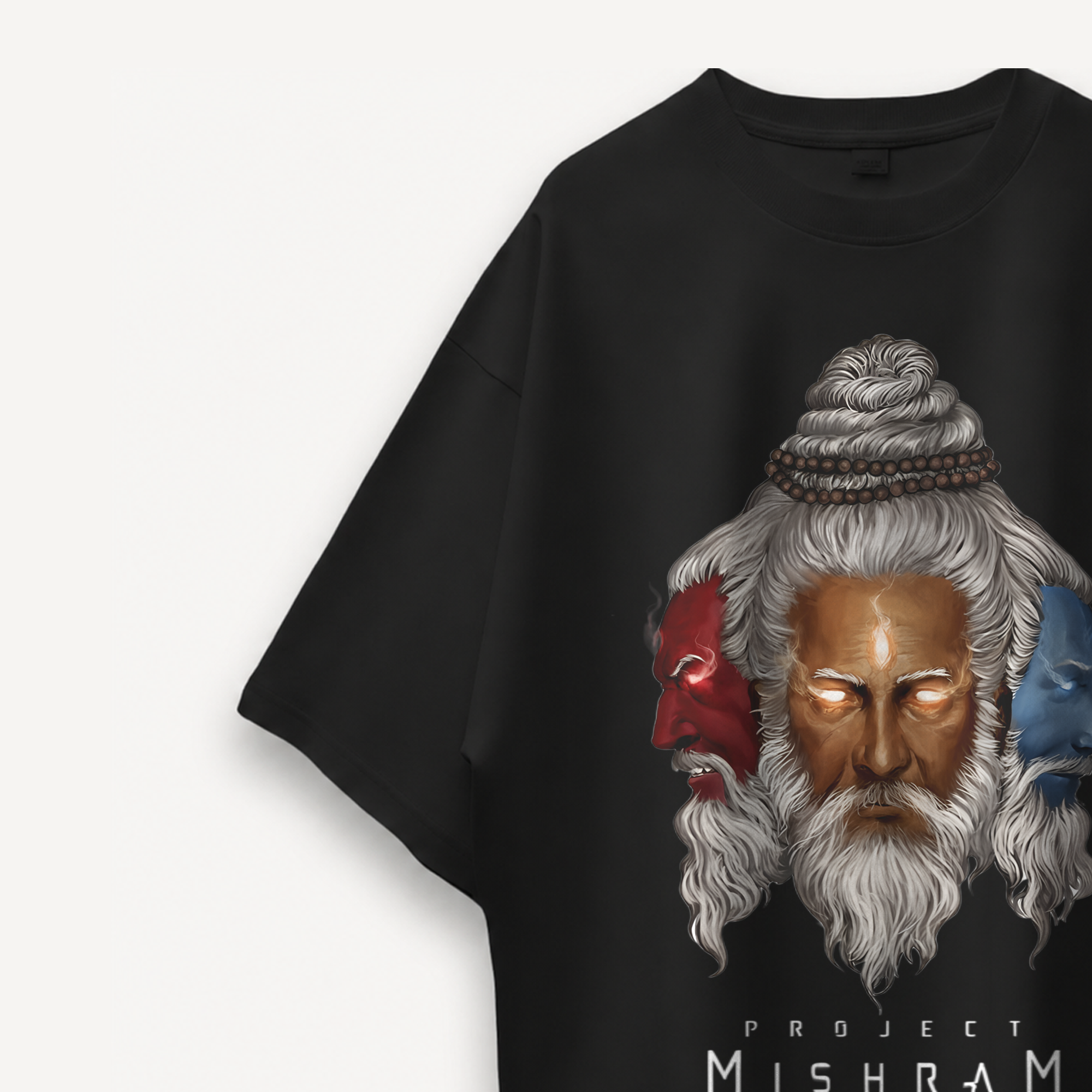 Project Mishram Logo Black Oversized Tee