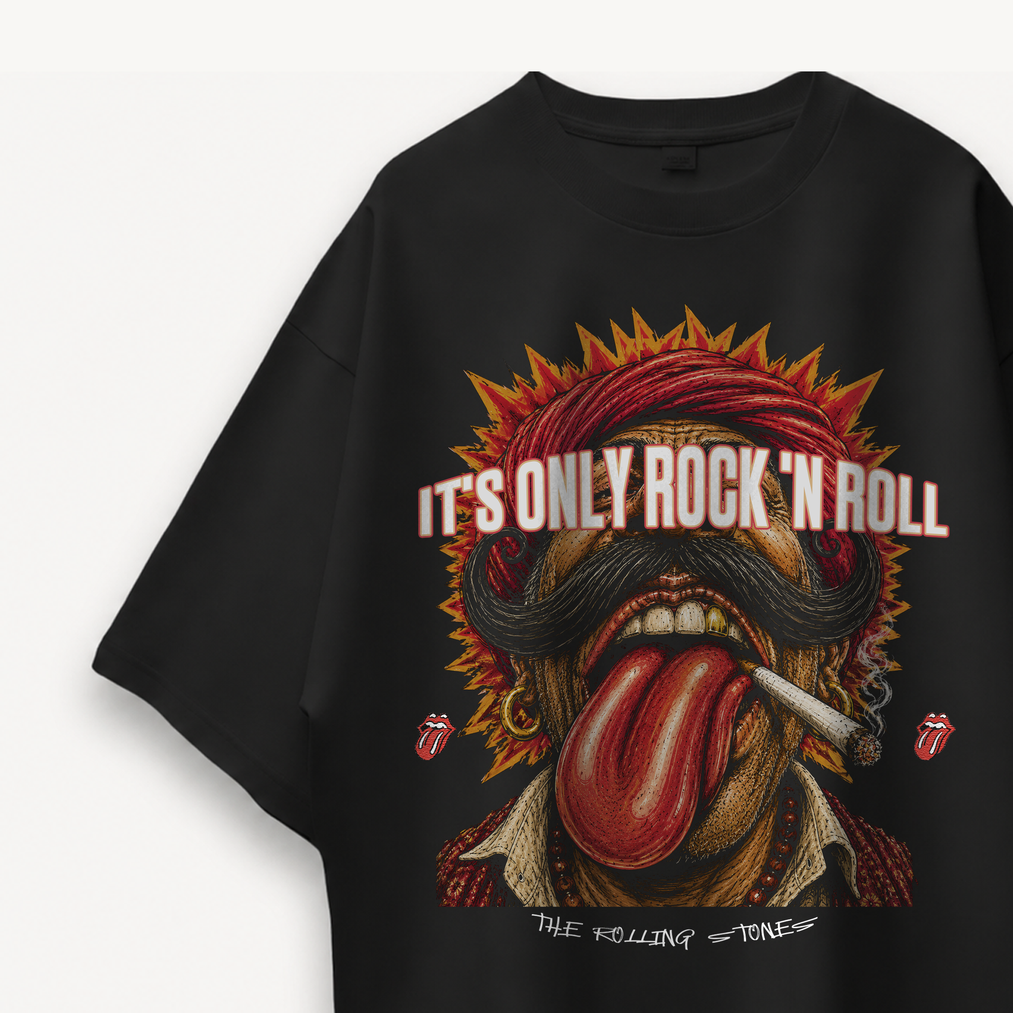 The Rolling Stones It’s Only Rock ’N’ Roll Black Oversized Tee