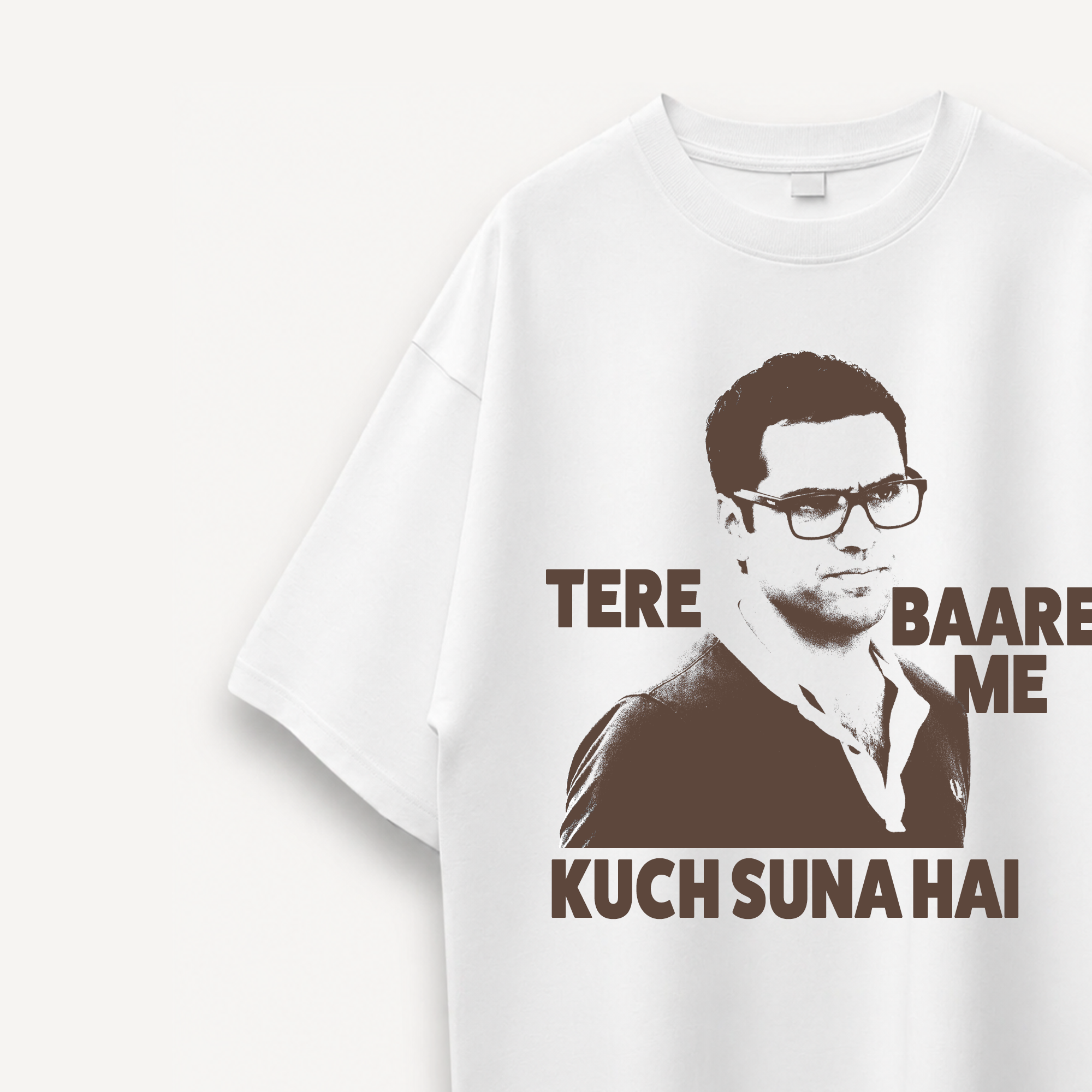 ZNMD Tere Baare Me Kuch Suna Hai White Oversized Tee