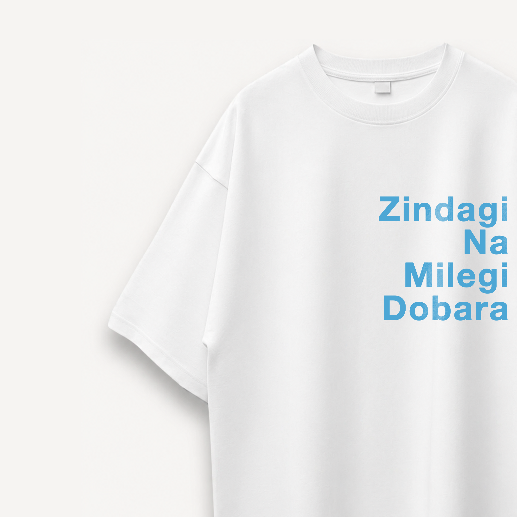 ZNMD Toh Zinda Ho Tum White Oversized Tee