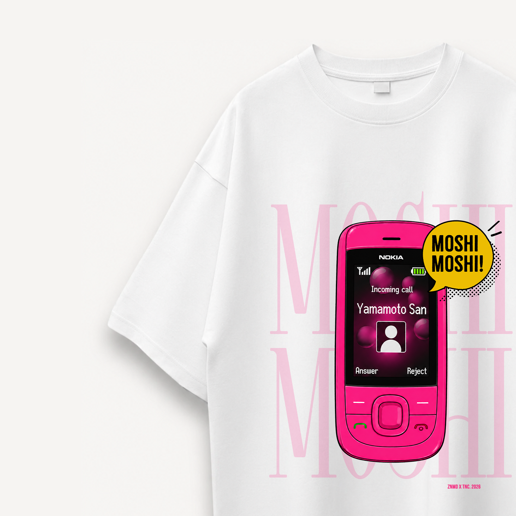 ZNMD Moshi Moshi White Oversized Tee