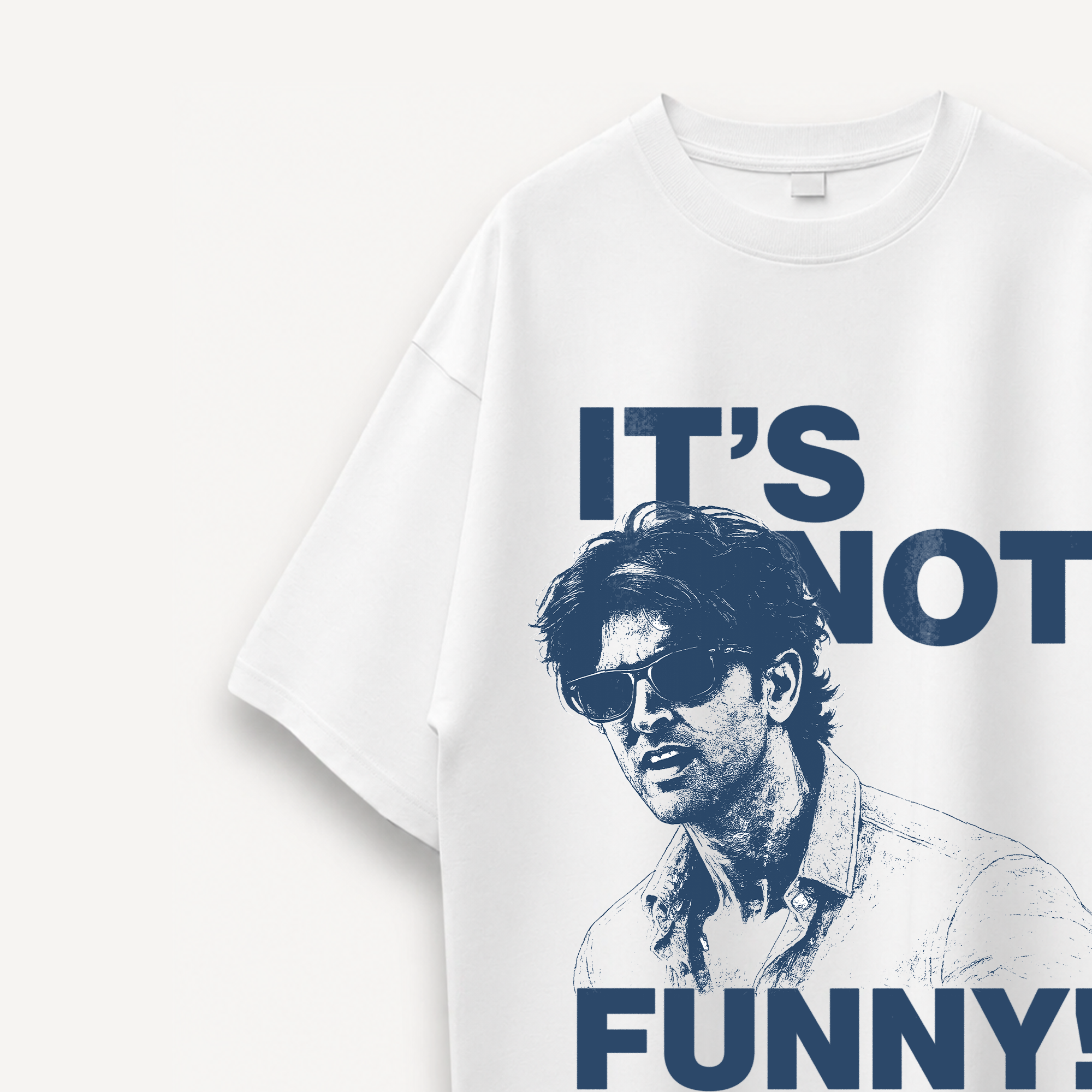 ZNMD It's Not Funny! White Oversized Tee