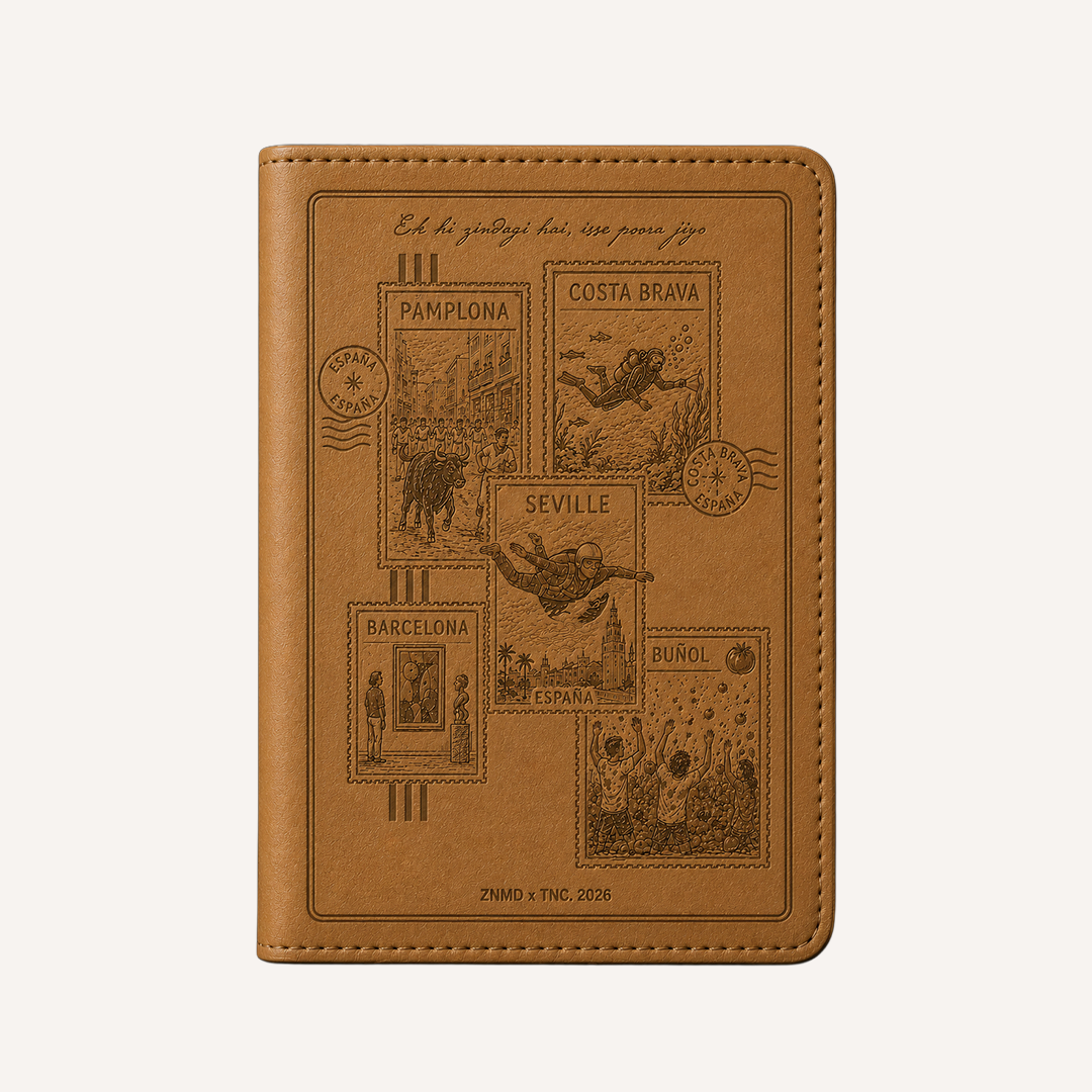 ZNMD Spain Postcards Tan Passport Sleeve
