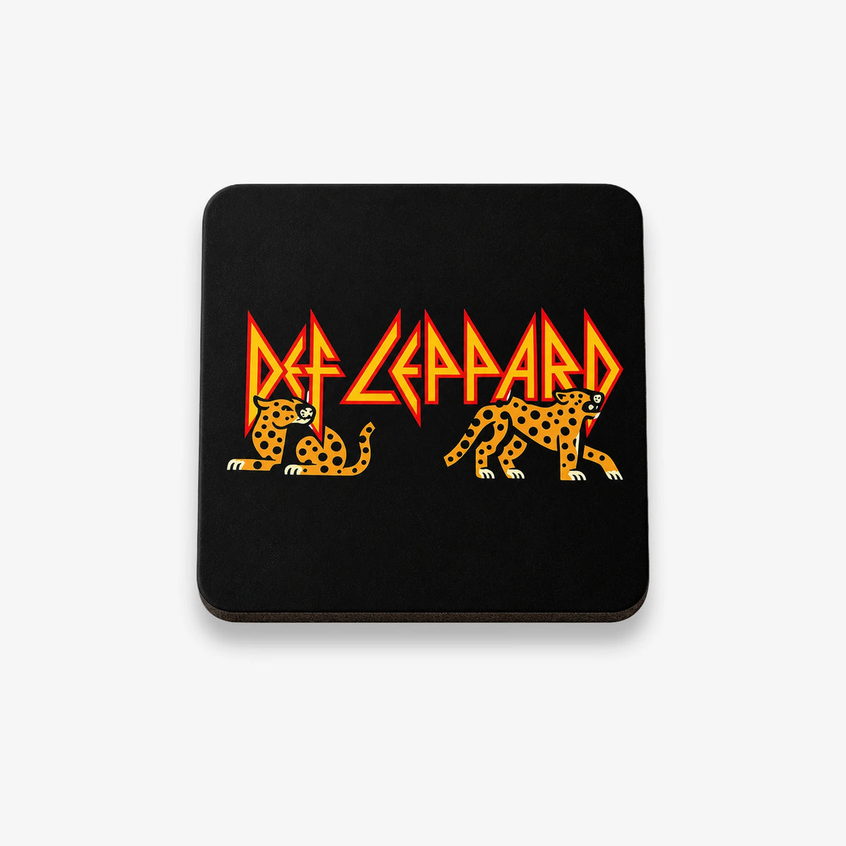 Def Leppard leopard twins square black piece