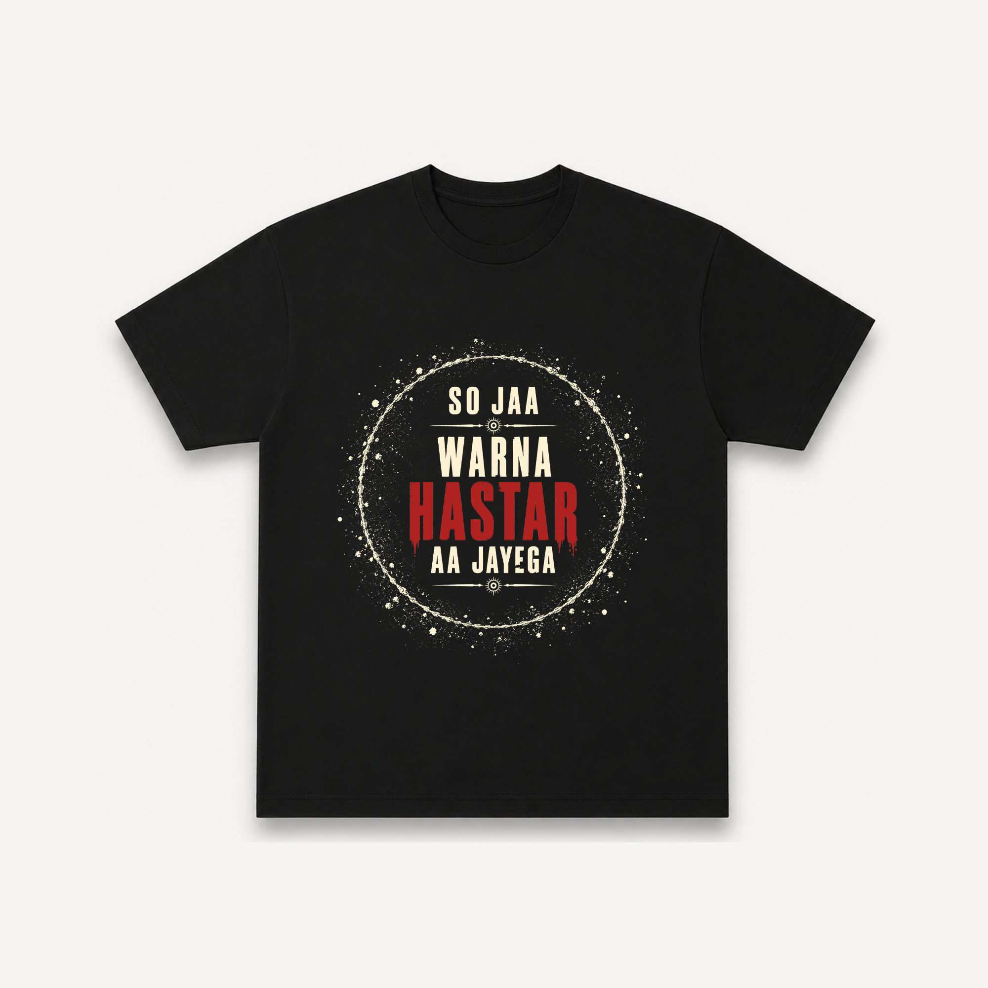 Tumbbad Blood Red Hastar Black Regular Tee front