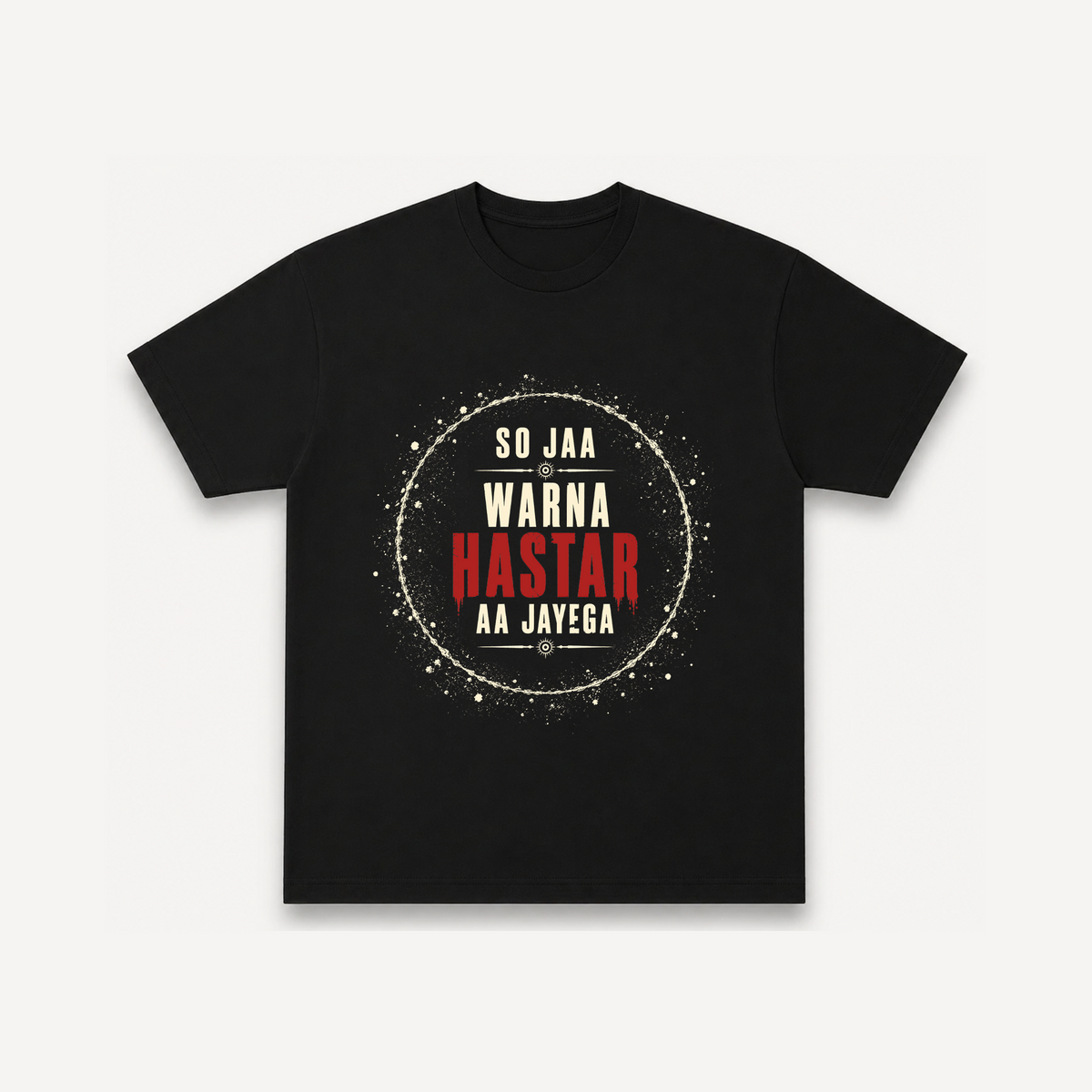 Tumbbad Blood Red Hastar Black Regular Tee front