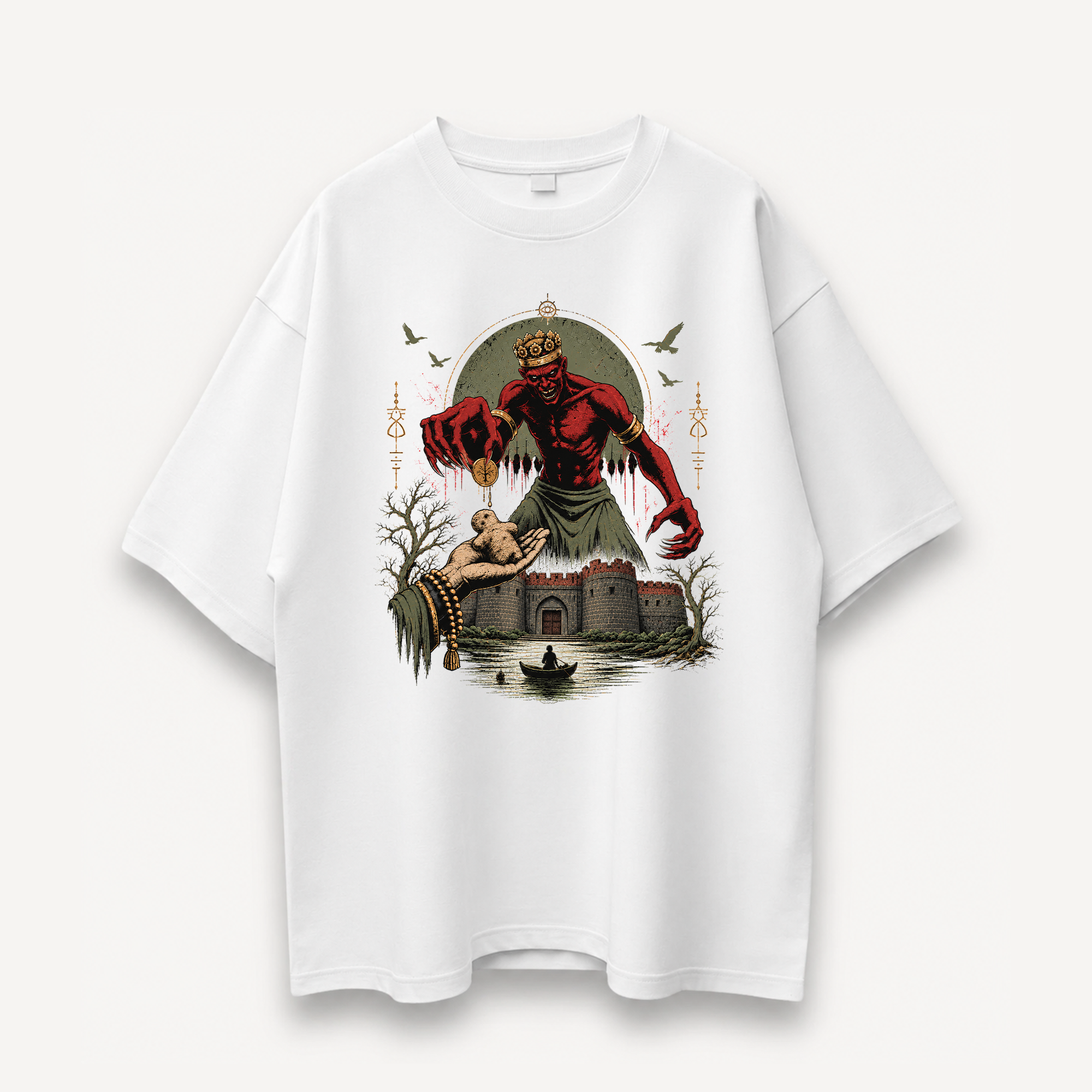 Tumbbad Hastar's Bargain White Oversized Tee front