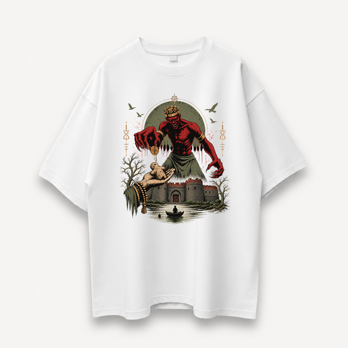 Tumbbad Hastar's Bargain White Oversized Tee front