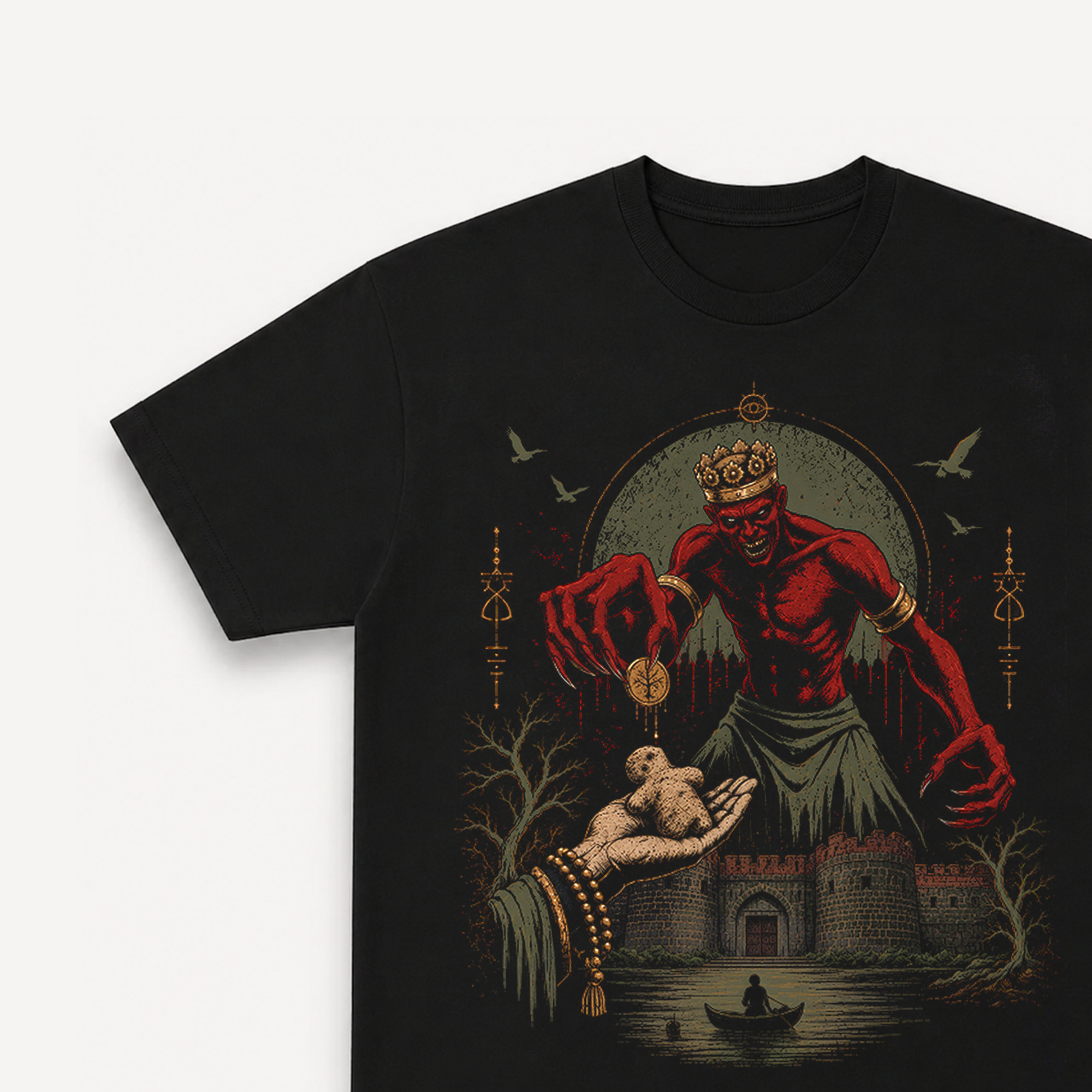 Tumbbad Hastar's Bargain Black Regular Tee close-up