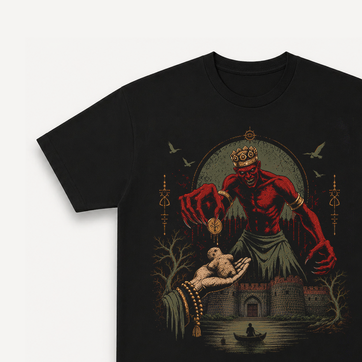 Tumbbad Hastar's Bargain Black Regular Tee close-up