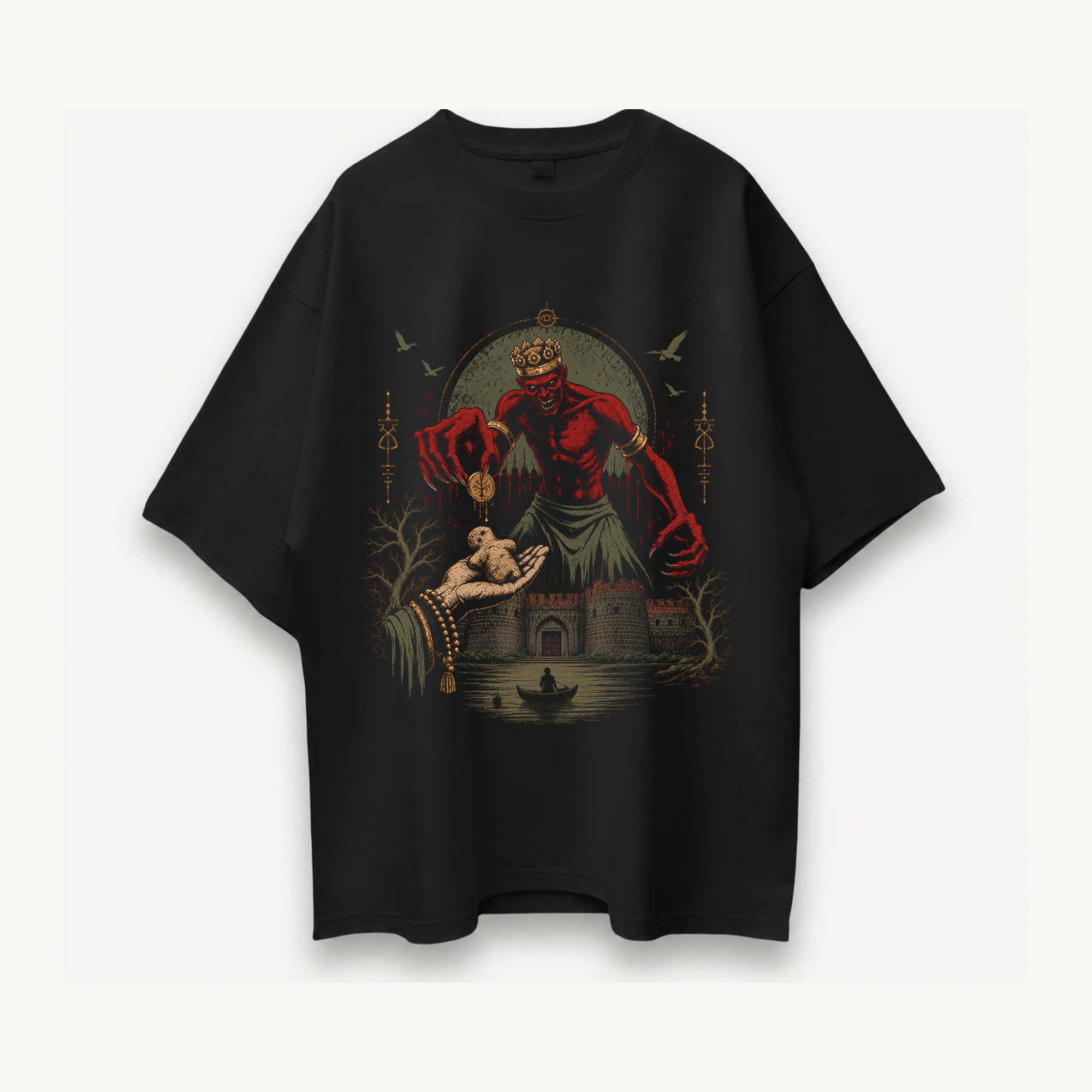 Tumbbad Hastar's Bargain Black Oversized Tee front