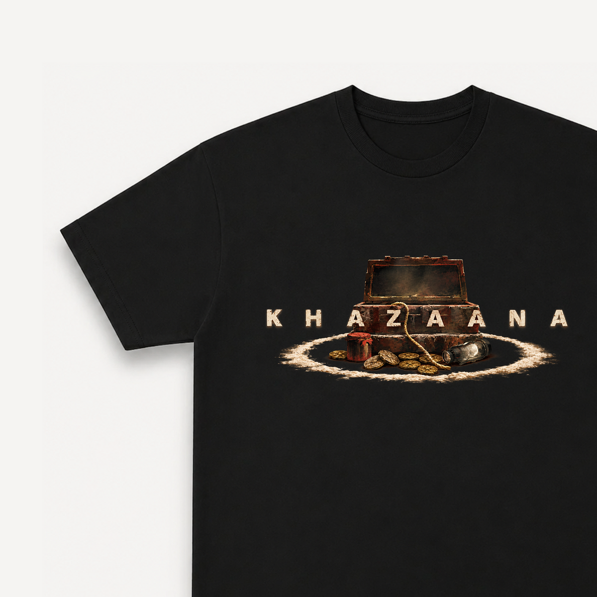 Tumbbad Khazaana Black Regular Tee close-up