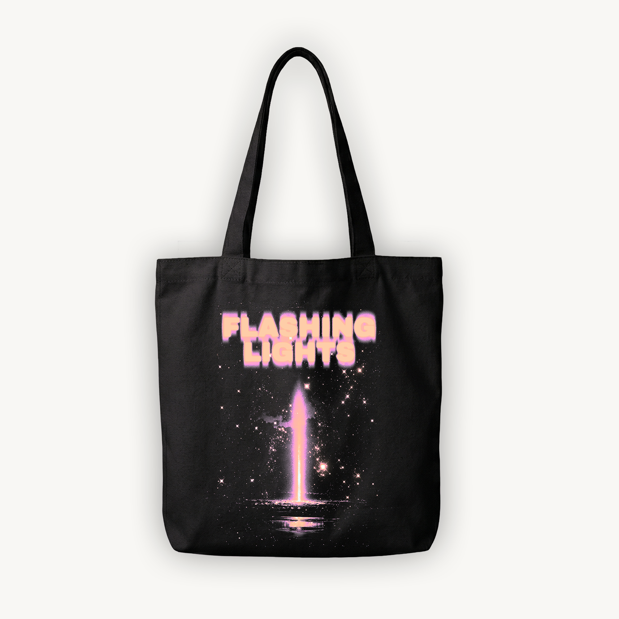 TNC Flashing Lights Black Tote Bag