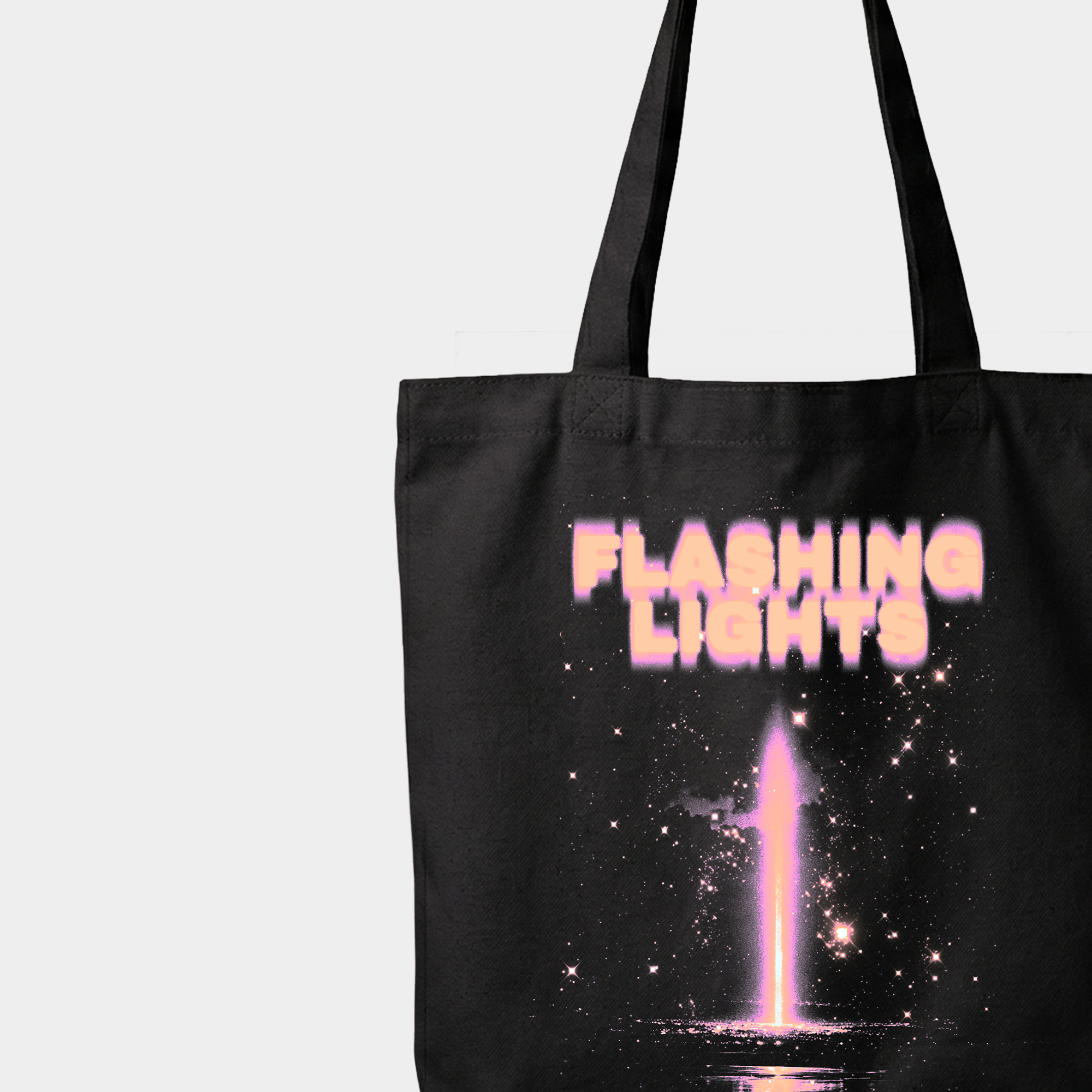 TNC Flashing Lights Black Tote Bag