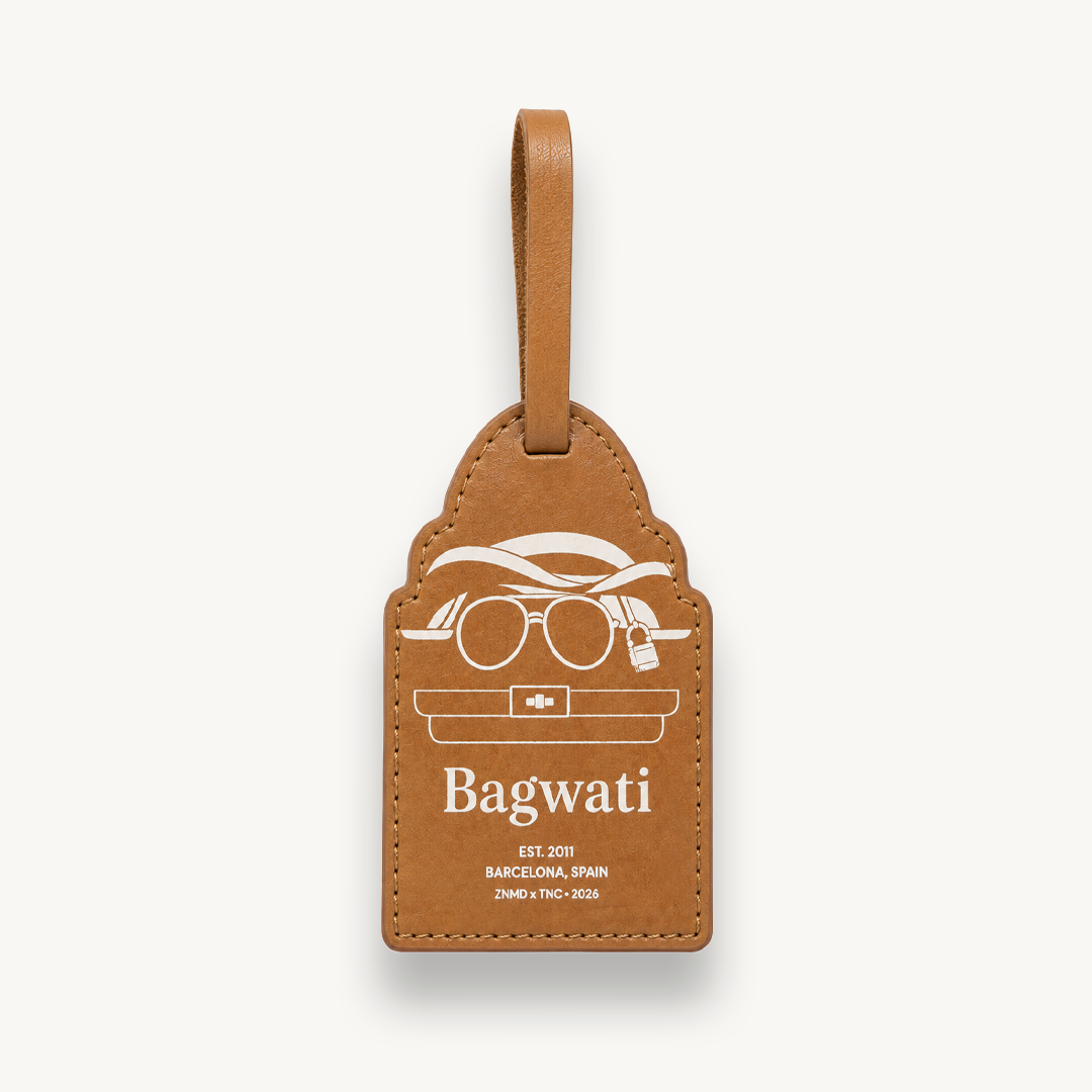 ZNMD Bagwati Leather Tan Bag Tag