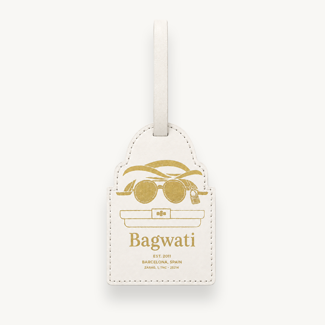 ZNMD Bagwati Leather Ivory Bag Tag