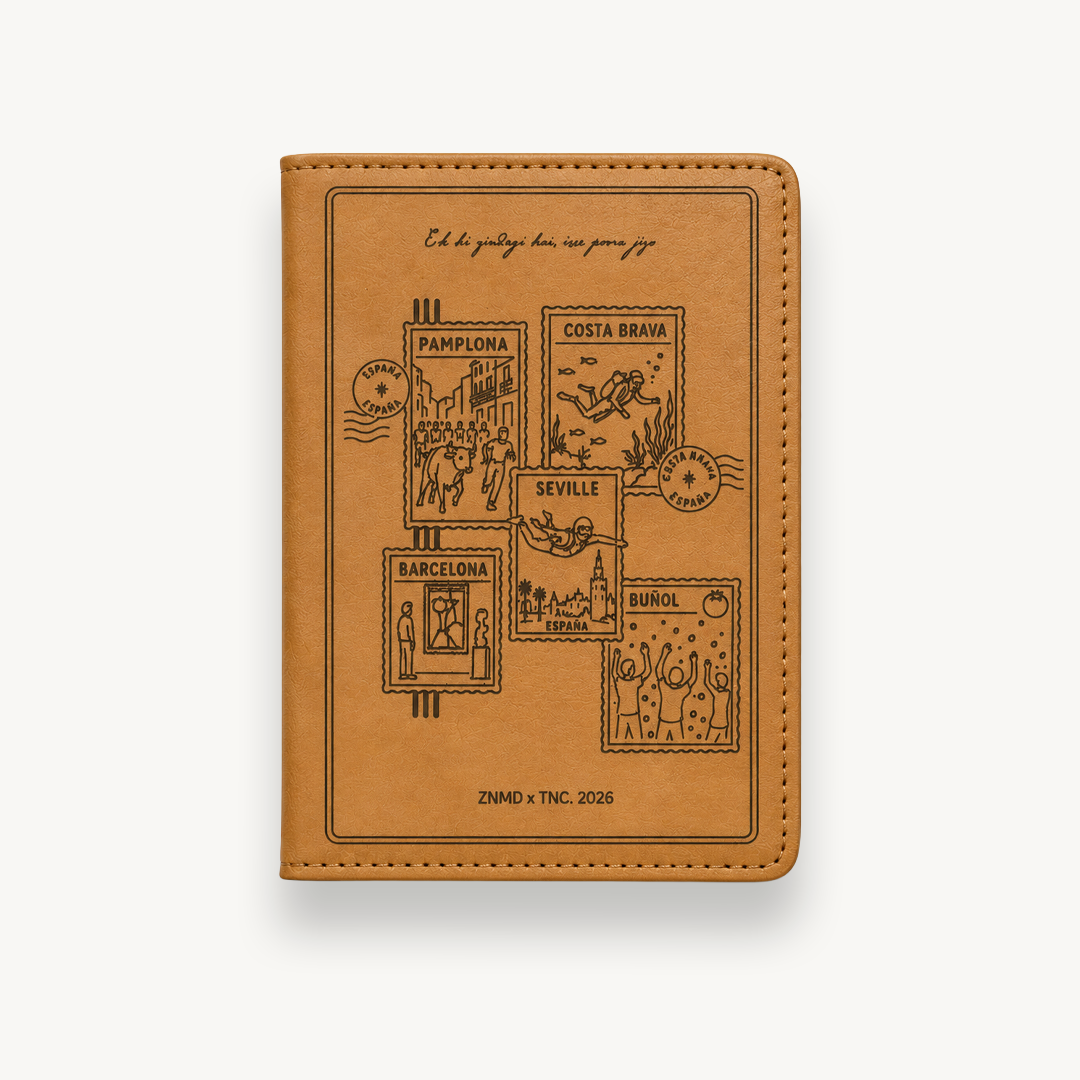ZNMD Spain Postcards Tan Passport Sleeve