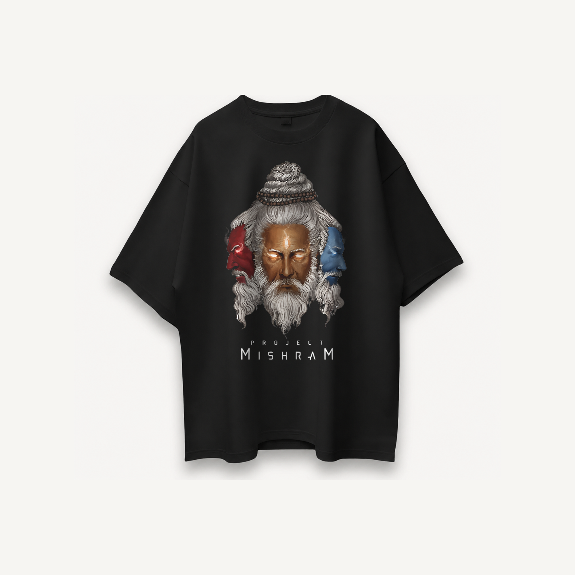 Project Mishram Logo Black Oversized Tee