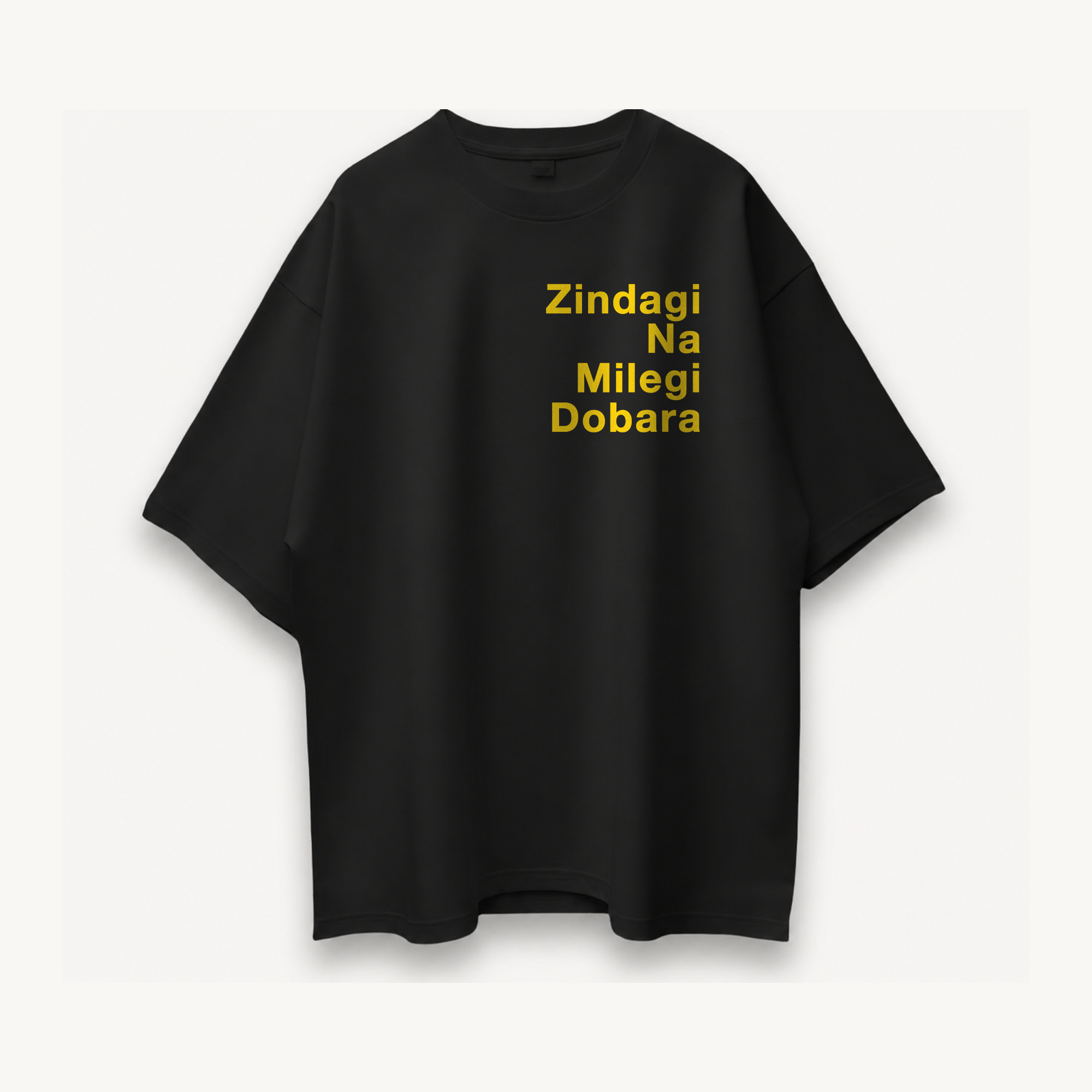 ZNMD Toh Zinda Ho Tum Black Oversized Tee