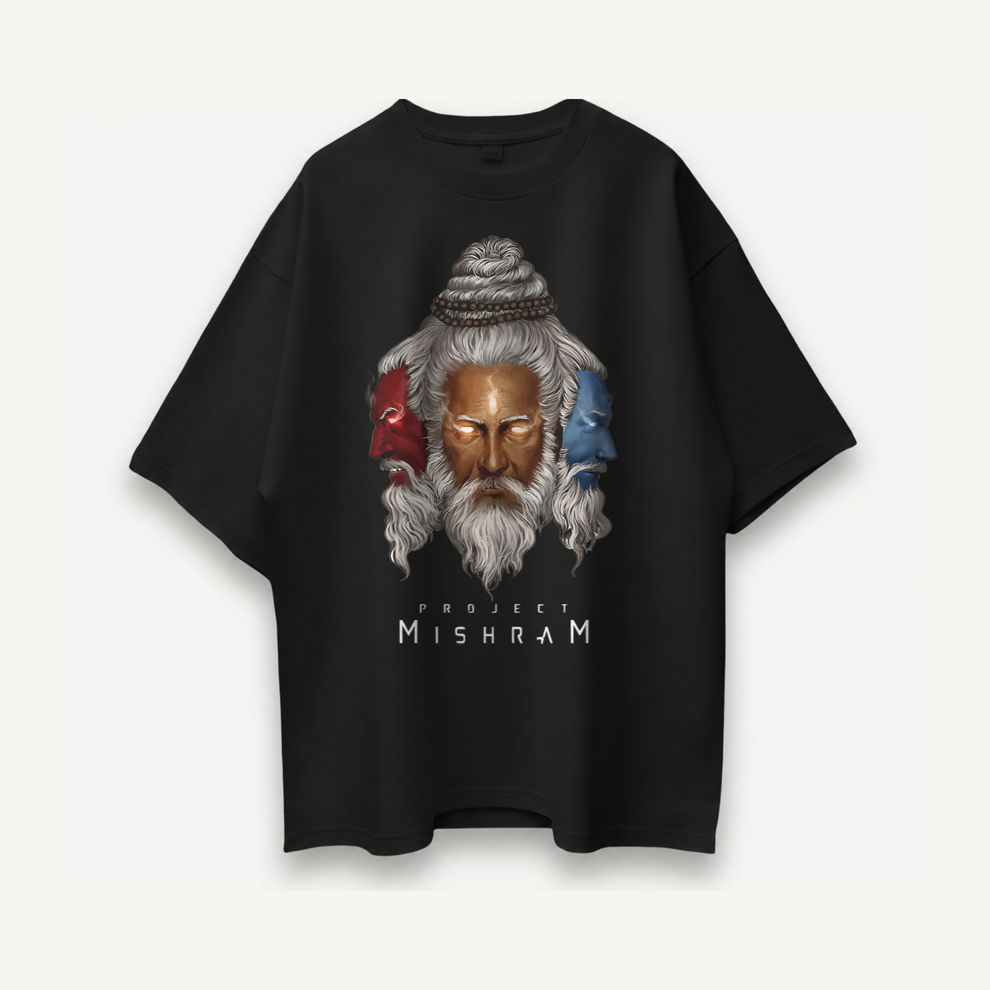 Project Mishram Logo Black Oversized Tee