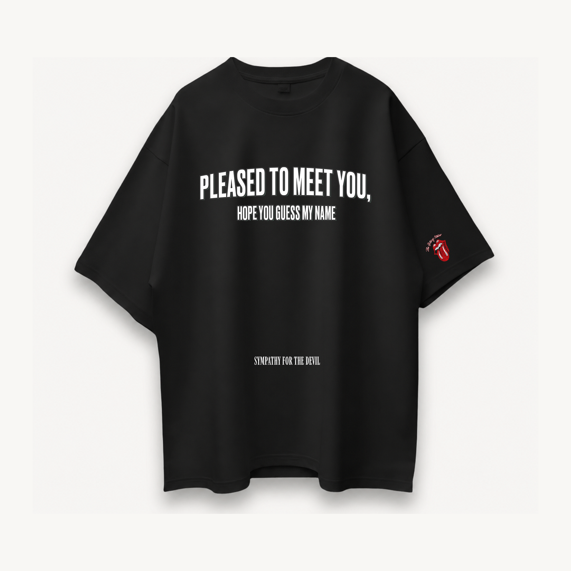 The Rolling Stones Pleased To Meet You Black Oversized Tee