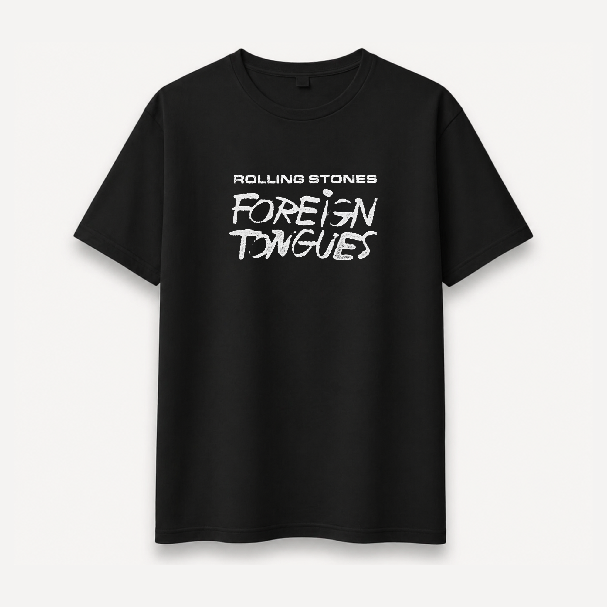 The Rolling Stones Foreign Tongues Quad Tongue Black Relaxed Tee