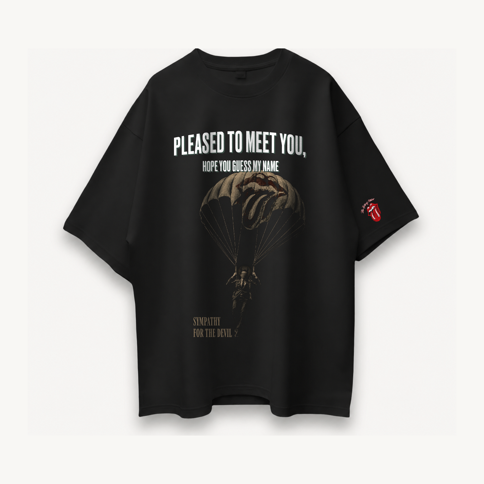 The Rolling Stones Sympathy For The Devil Black Oversized Tee