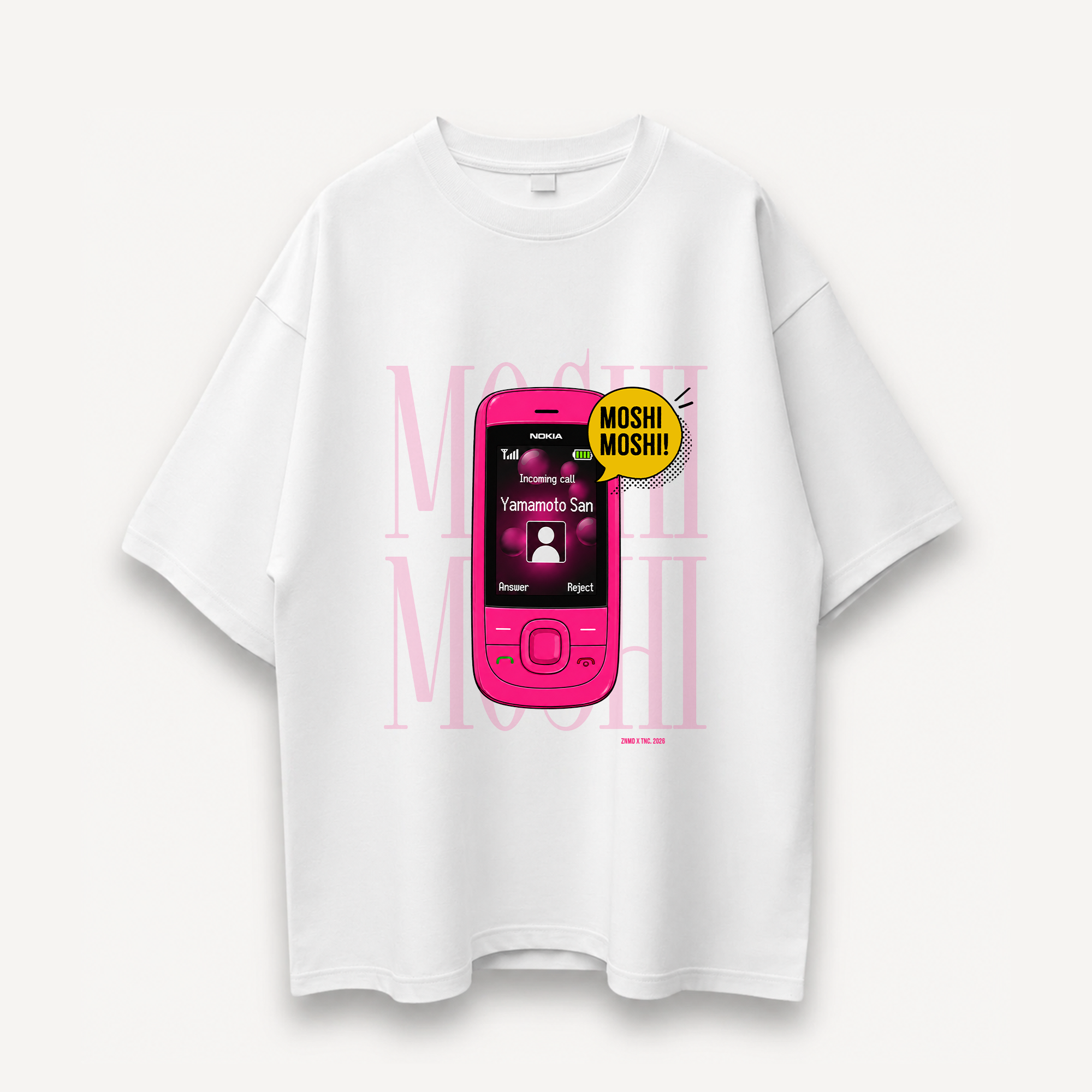 ZNMD Moshi Moshi White Oversized Tee
