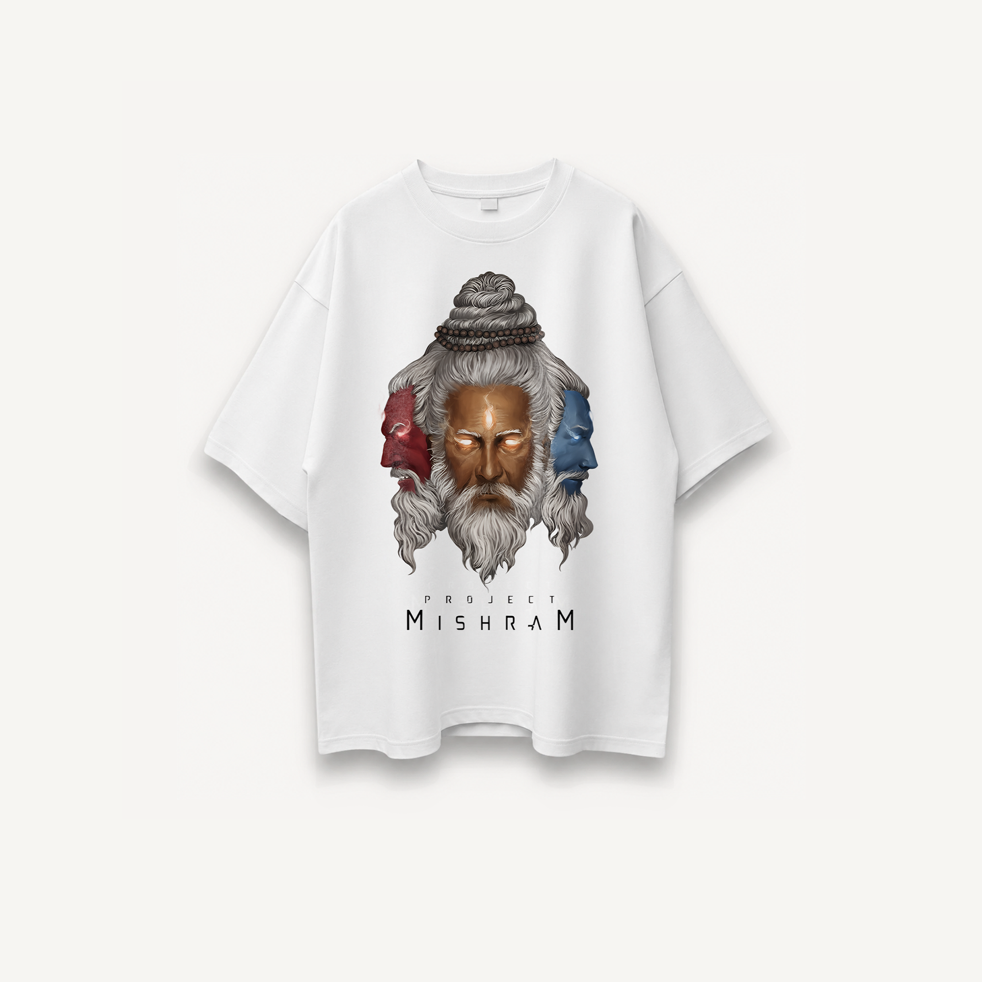 Project Mishram Logo White Oversized Tee