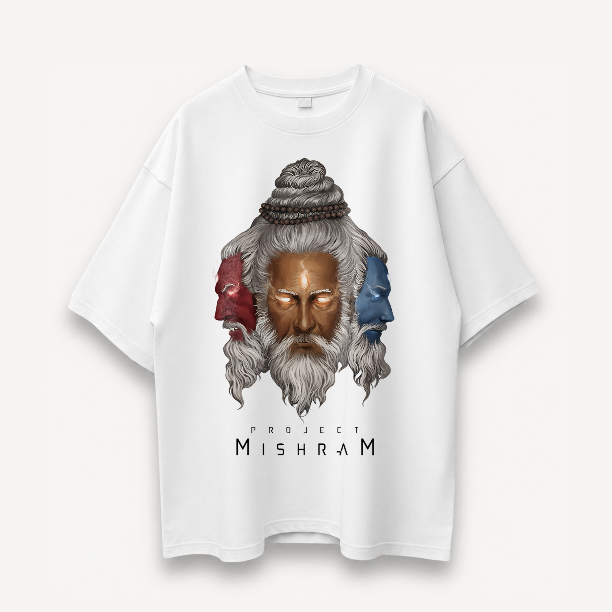 Project Mishram Logo White Oversized Tee