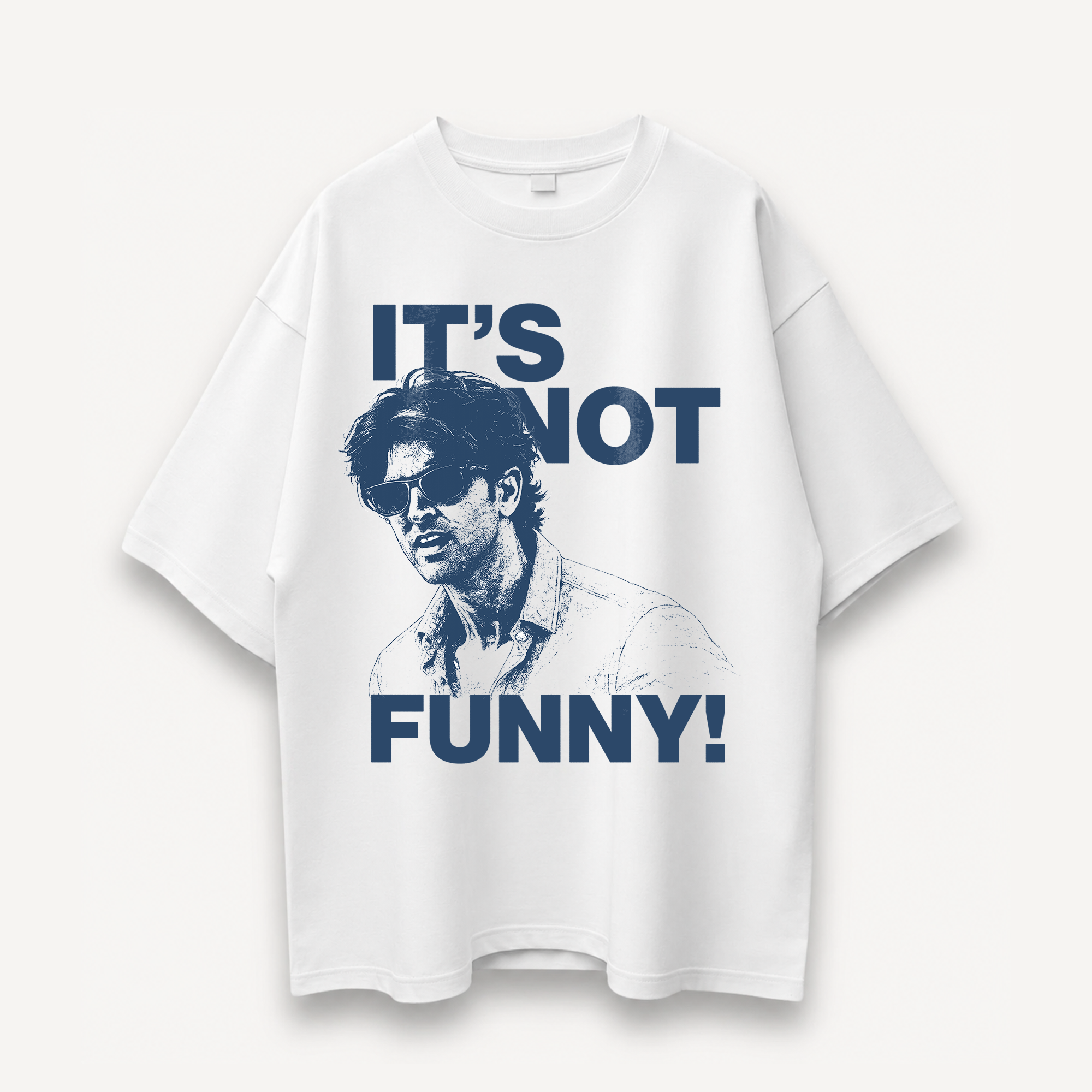 ZNMD It's Not Funny! White Oversized Tee