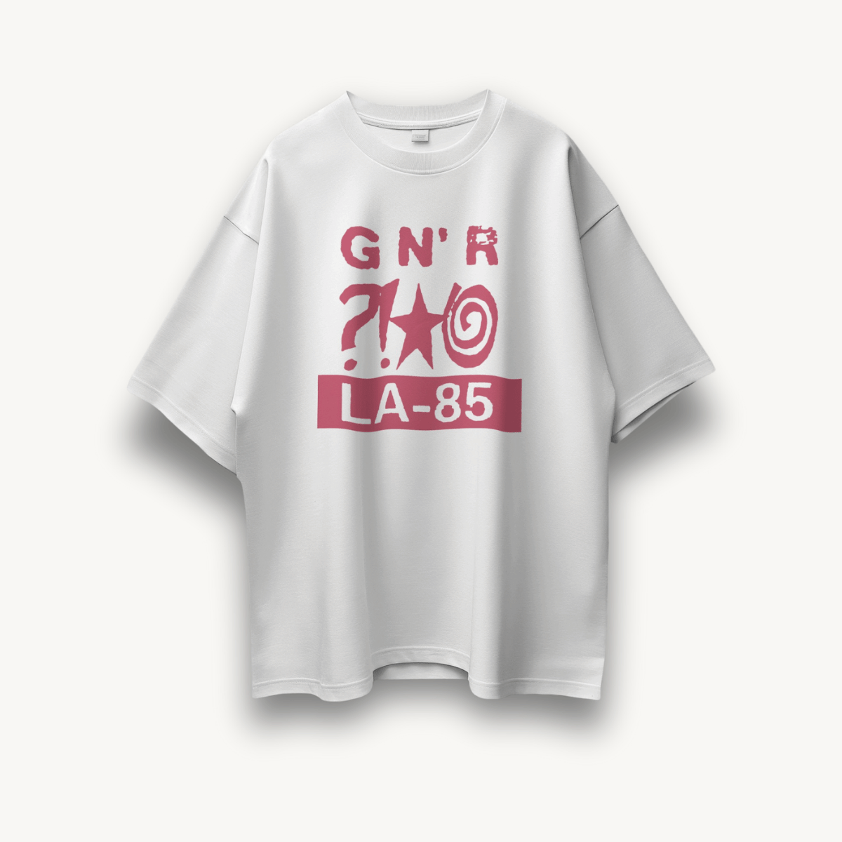 Guns N' Roses LA - 85 White Oversized Tee - The Noise Culture