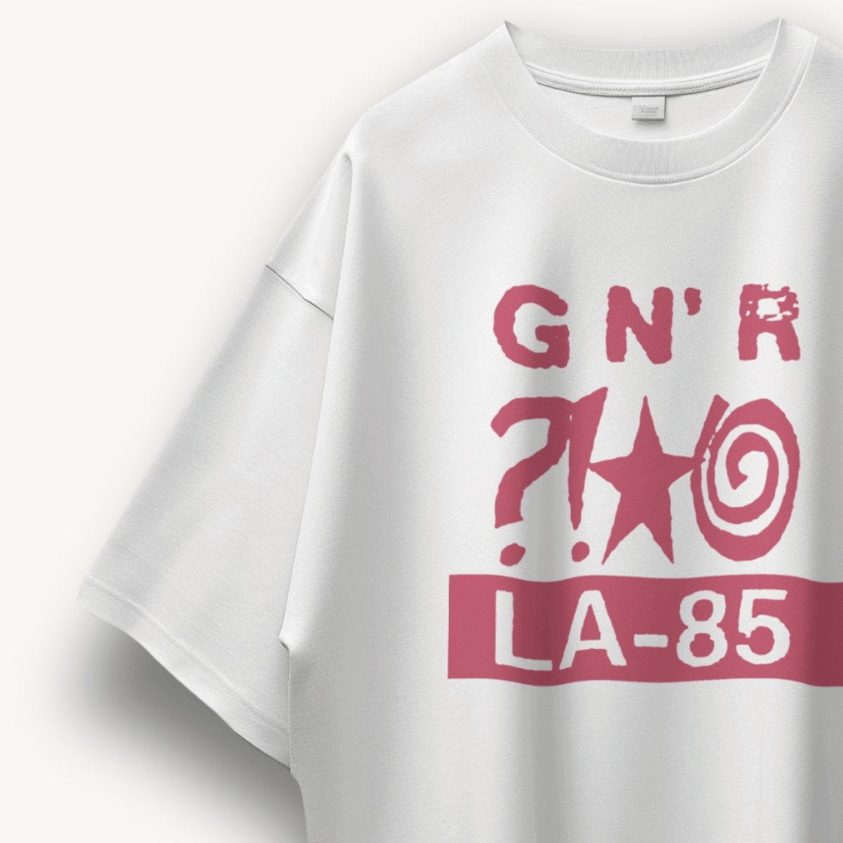 Guns N' Roses LA - 85 White Oversized Tee - The Noise Culture