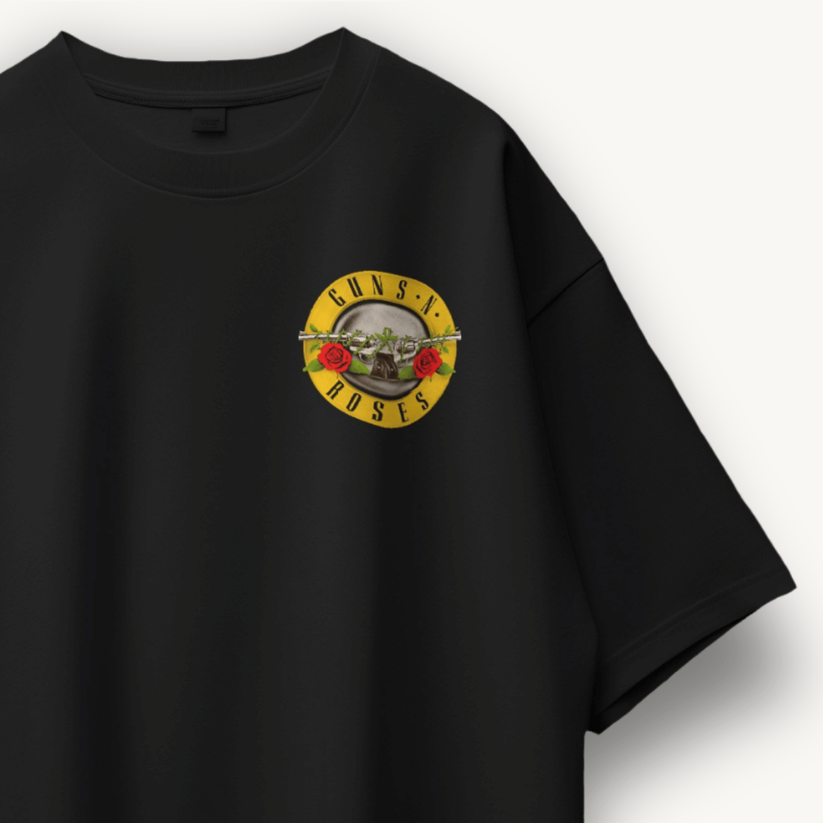 Guns N' Roses Logo Black Oversized Tee - The Noise Culture