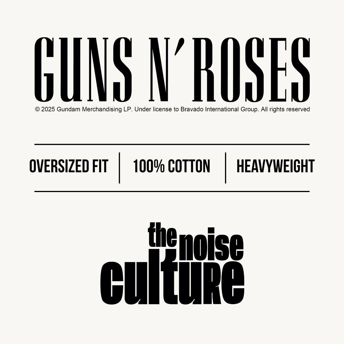 Guns N' Roses Mumbai '25 Cross Black Oversized Tee - The Noise Culture