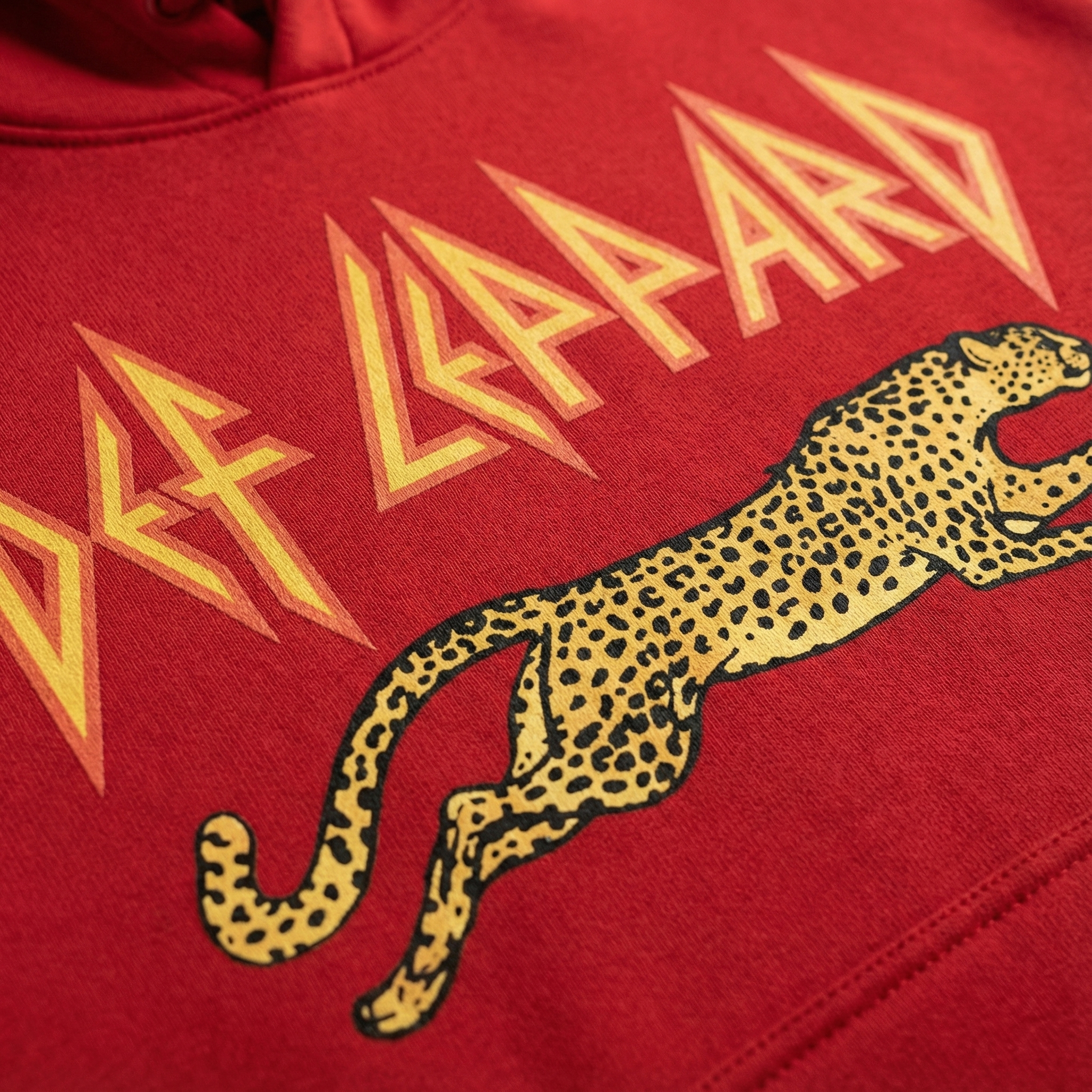 Def Leppard Leaping Leopard Red Hoodie