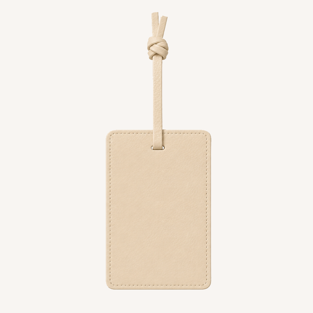 ZNMD Seize the Day Leather Sky Ivory Bag Tag