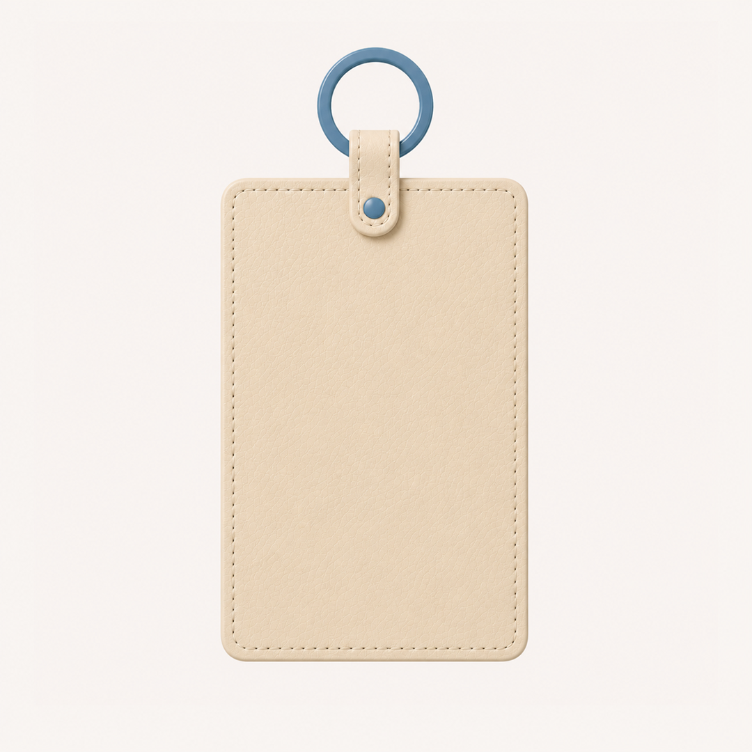 ZNMD Seize the Day Leather Sky Ivory Bag Tag