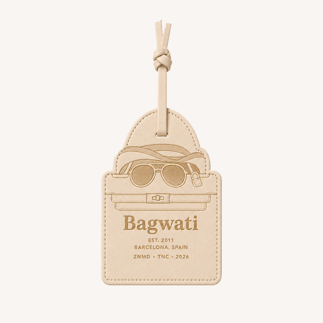 ZNMD Bagwati Leather Ivory Bag Tag