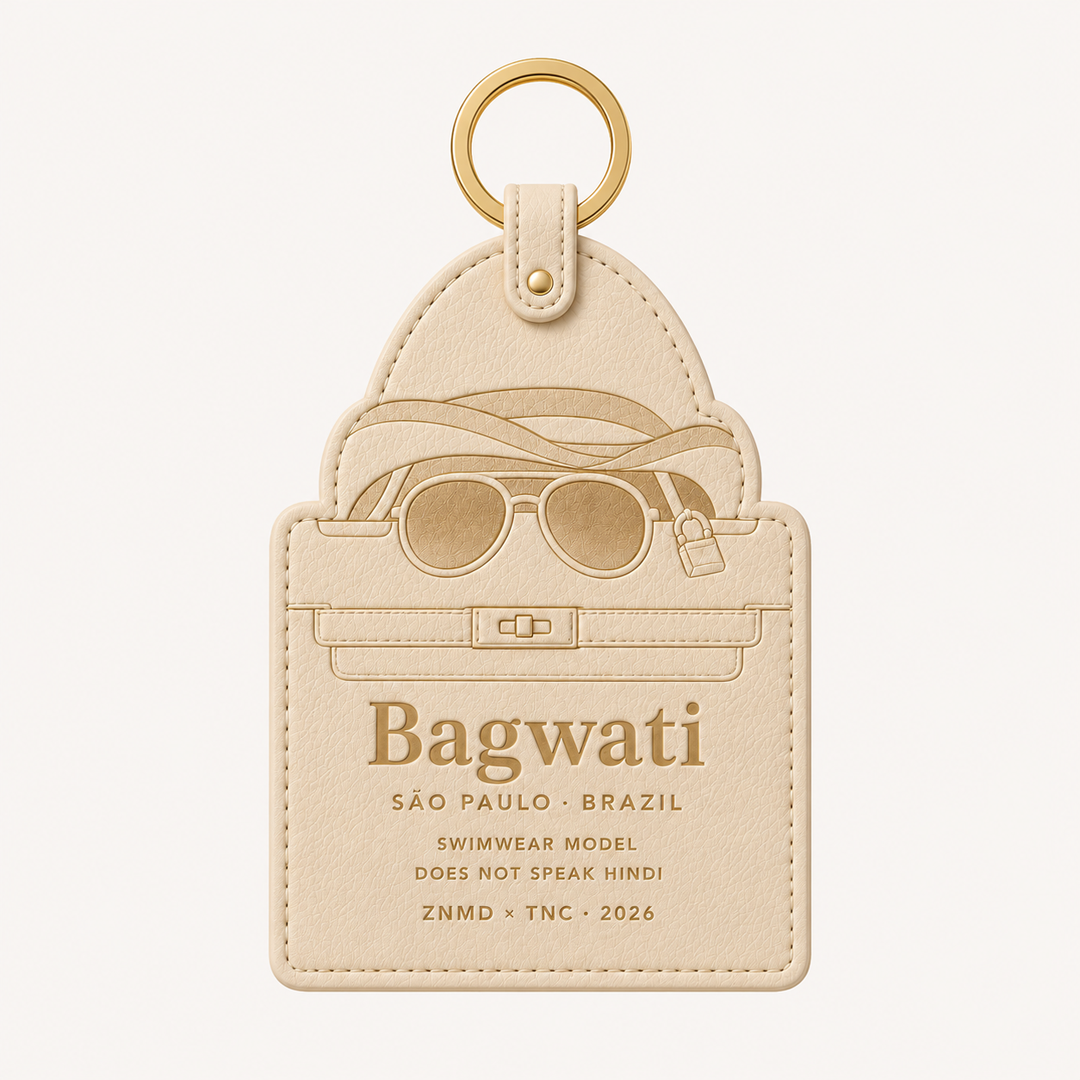 ZNMD Bagwati Leather Ivory Bag Tag