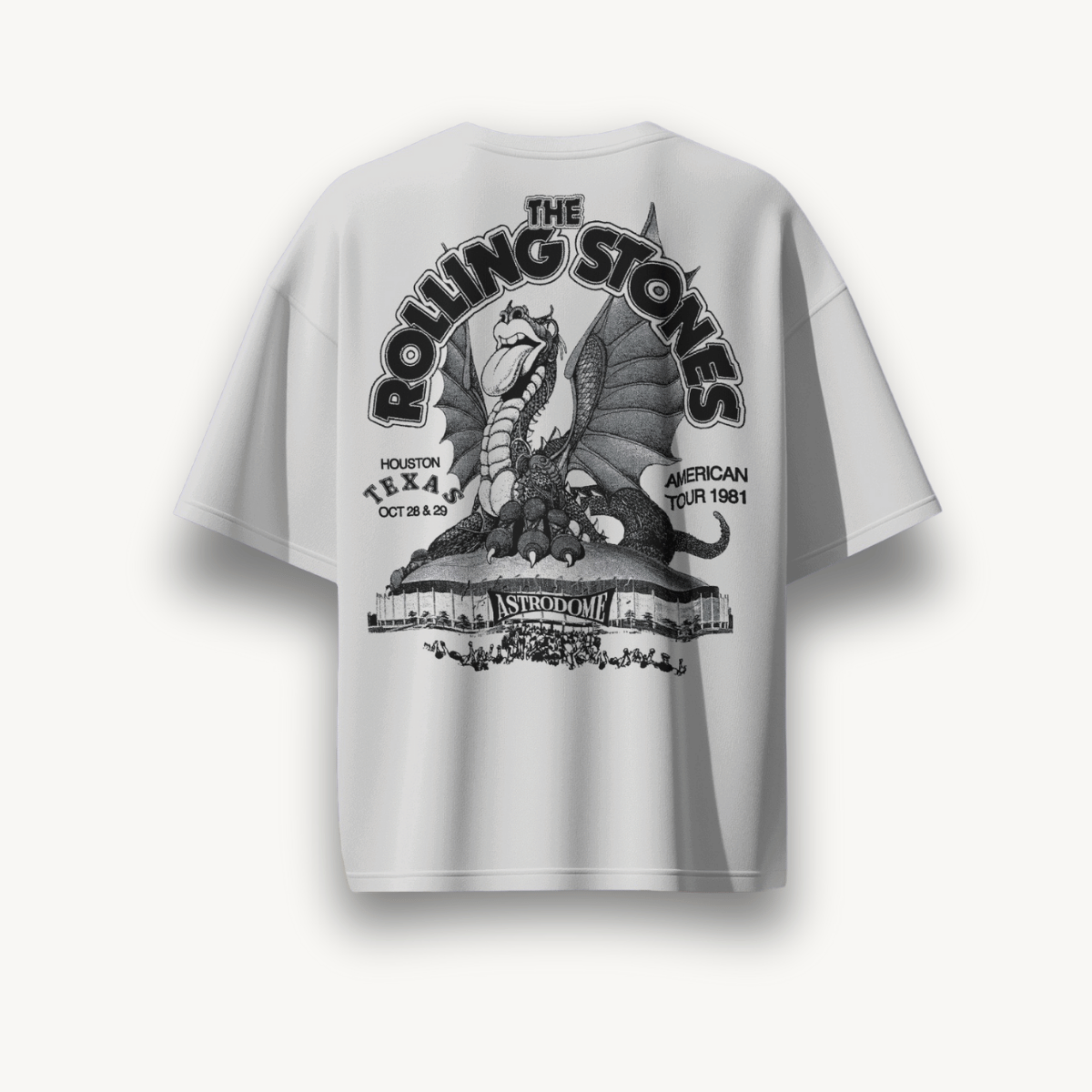 The Rolling Stones Huston White Oversized Tee - The Noise Culture