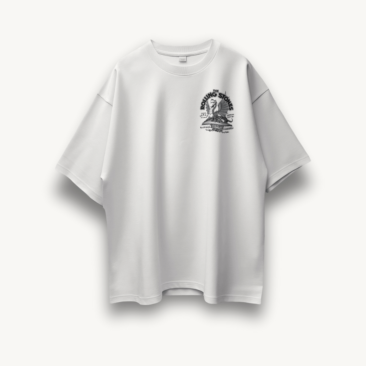 The Rolling Stones Huston White Oversized Tee - The Noise Culture