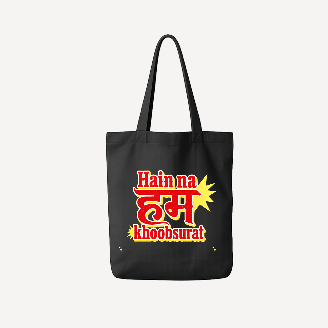Mirzapur The Movie Hain Na Hum Khoobsurat Black Tote Bag