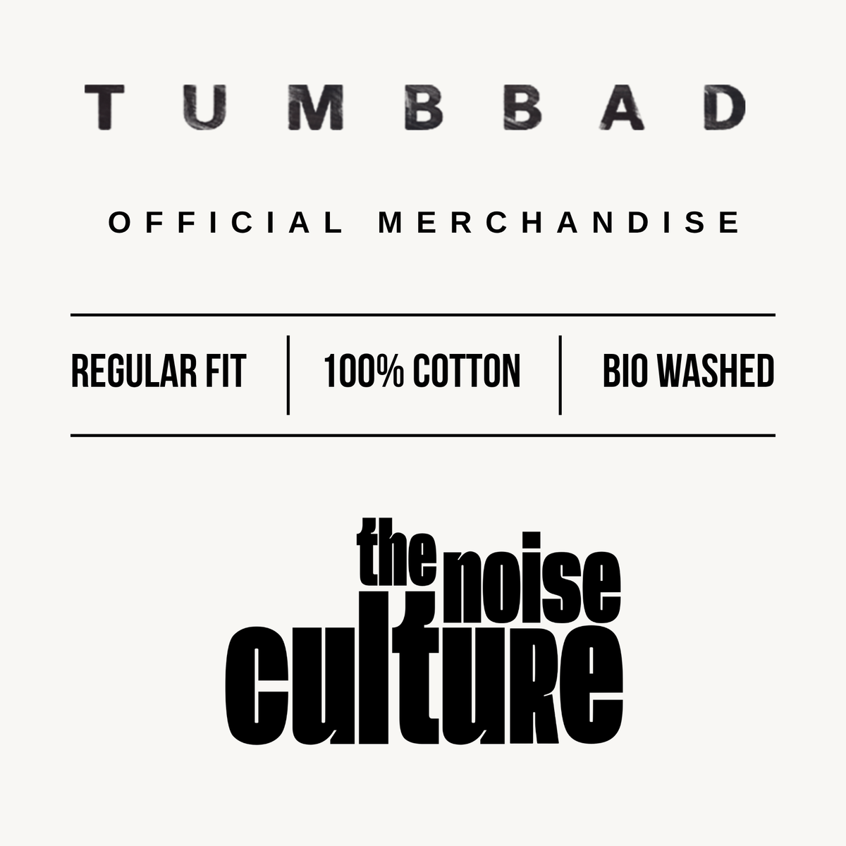 Tumbbad official merchandise: regular fit, 100% cotton, bio washed
