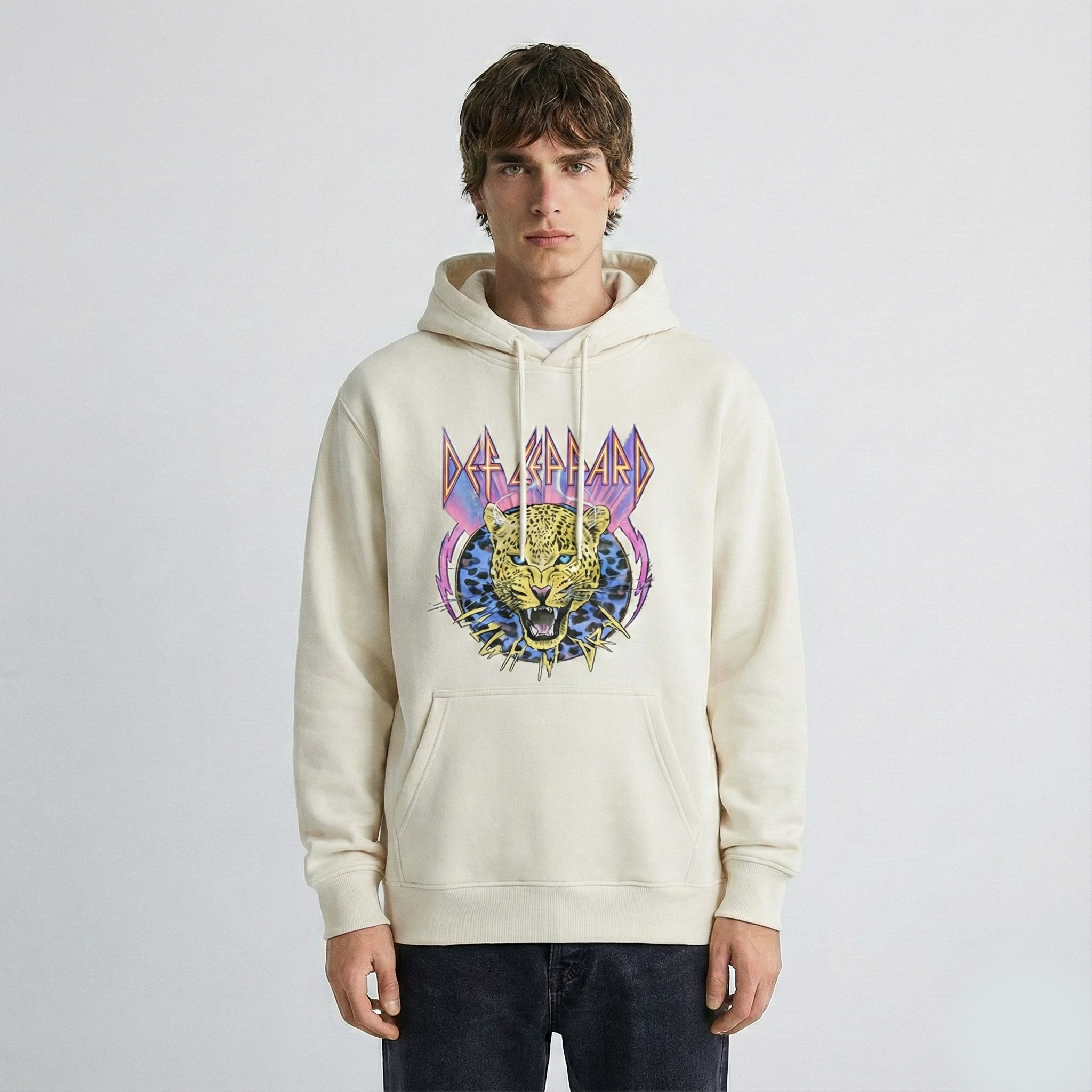 Def Leppard Leopard White Hoodie