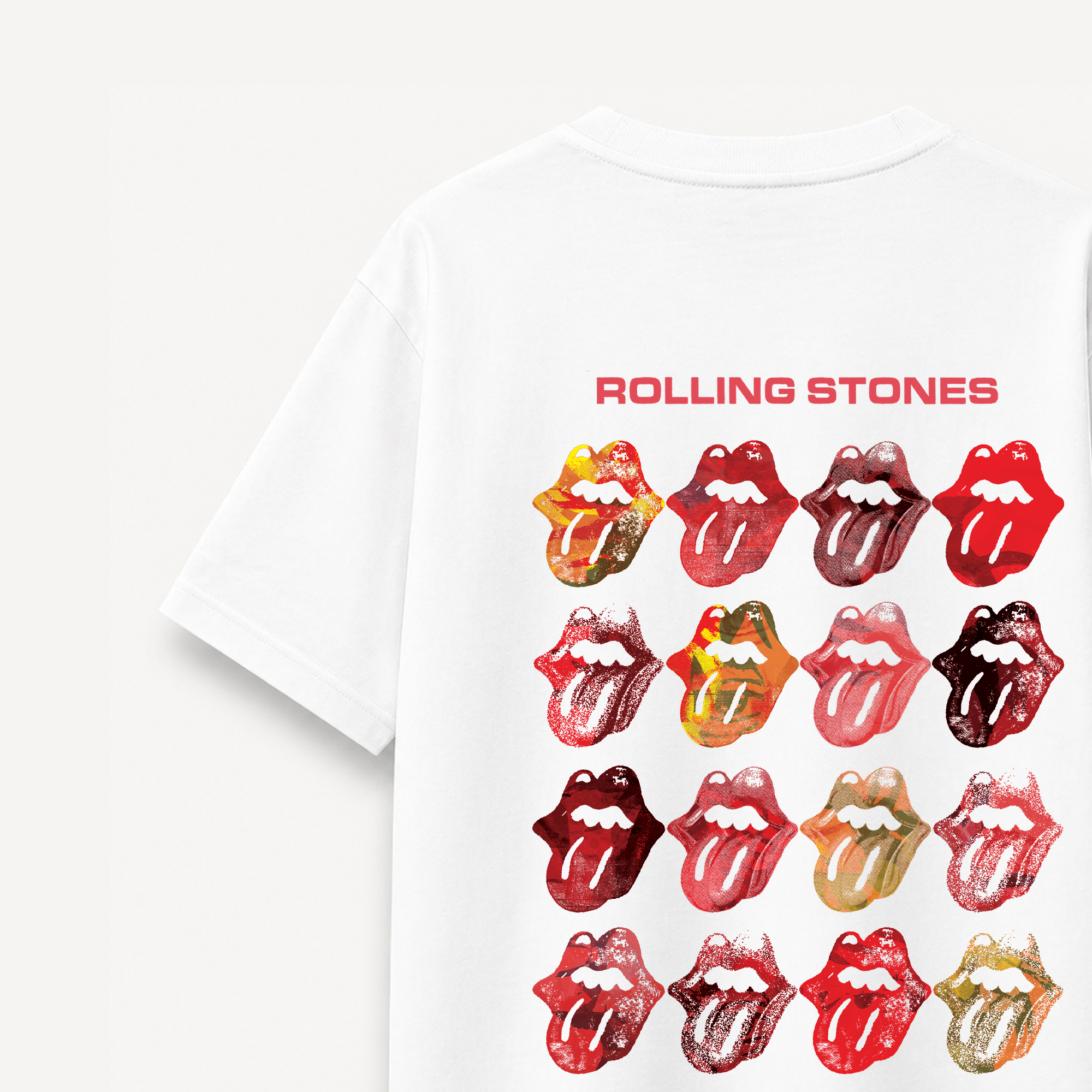 The Rolling Stones Foreign Tongues Pop Art White Relaxed Tee